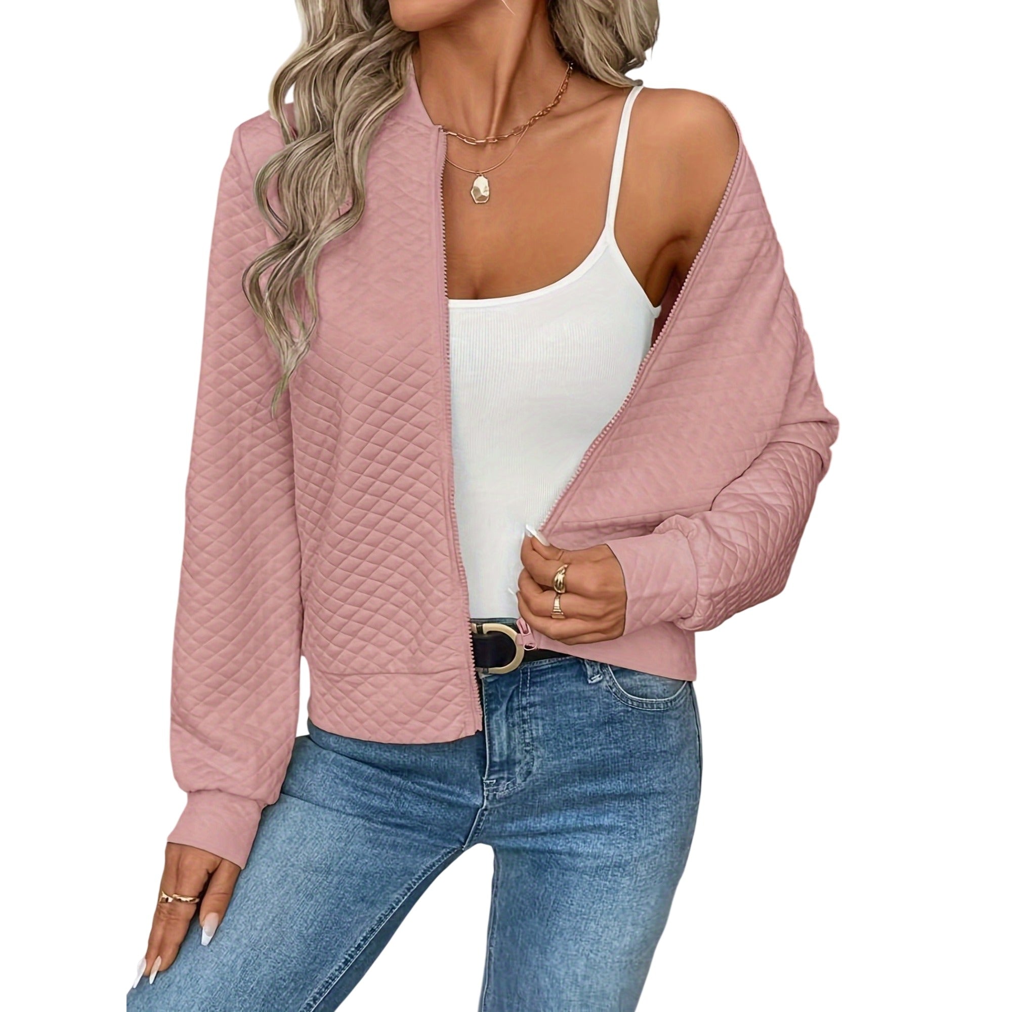 Atelier Rivelle | Cardigan Femme Maille Losange Zip Printemps Automne Chic