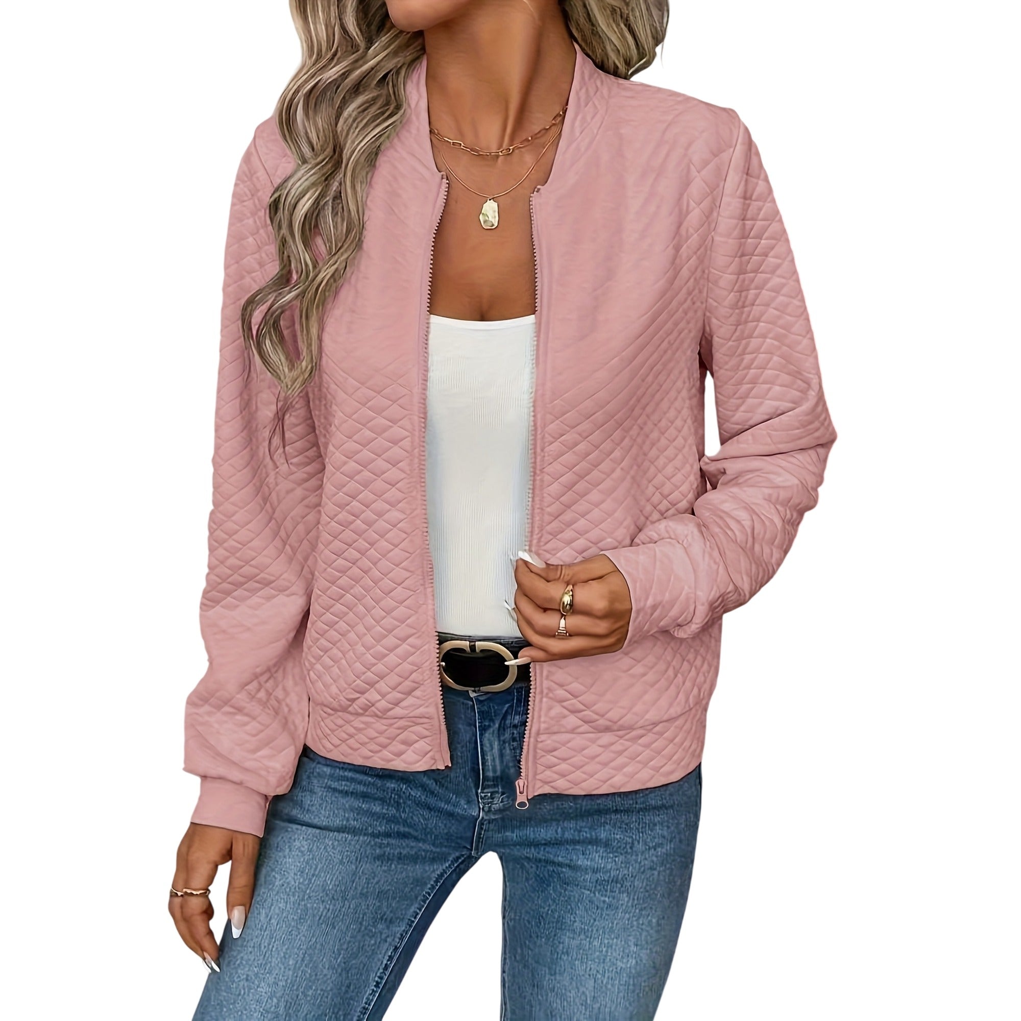Atelier Rivelle | Cardigan Femme Maille Losange Zip Printemps Automne Chic