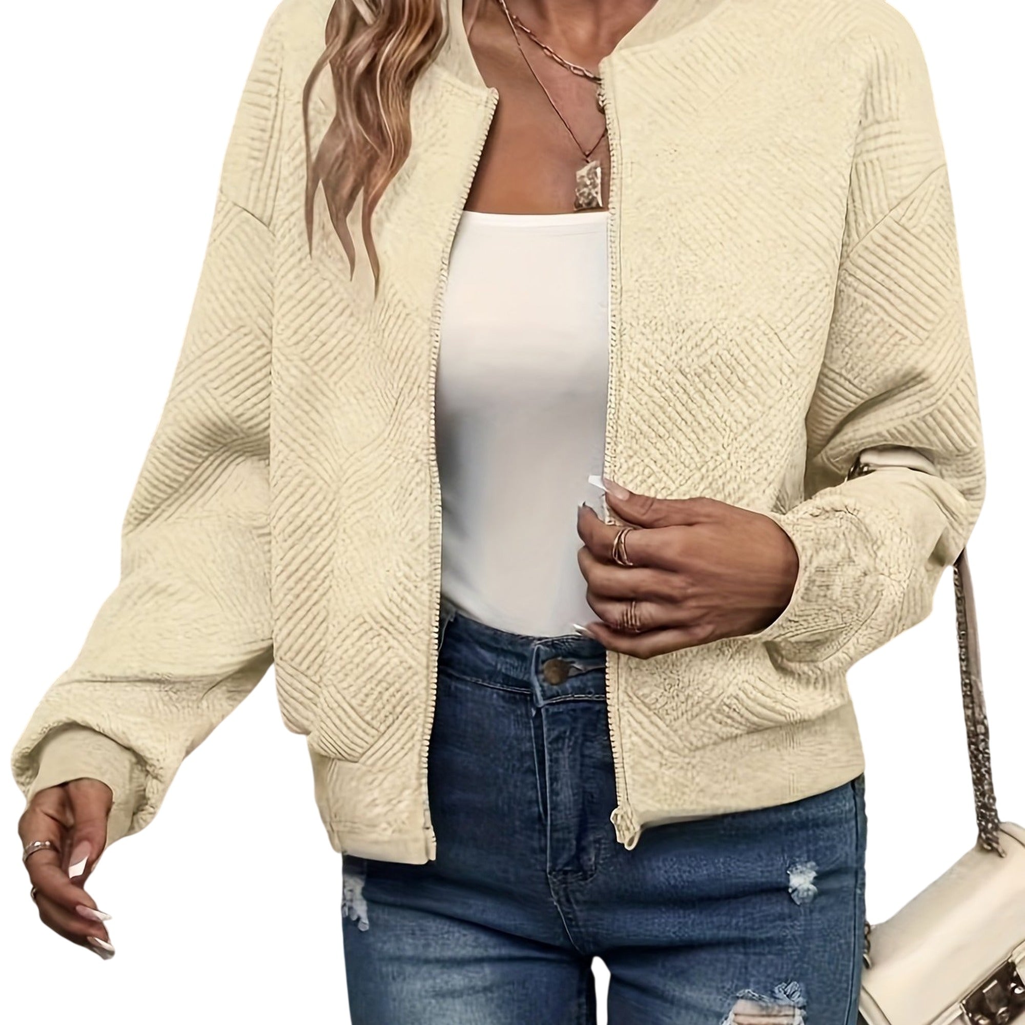 Atelier Rivelle | Cardigan Zippé Femme Mi-Saison Décontracté Léger Uni