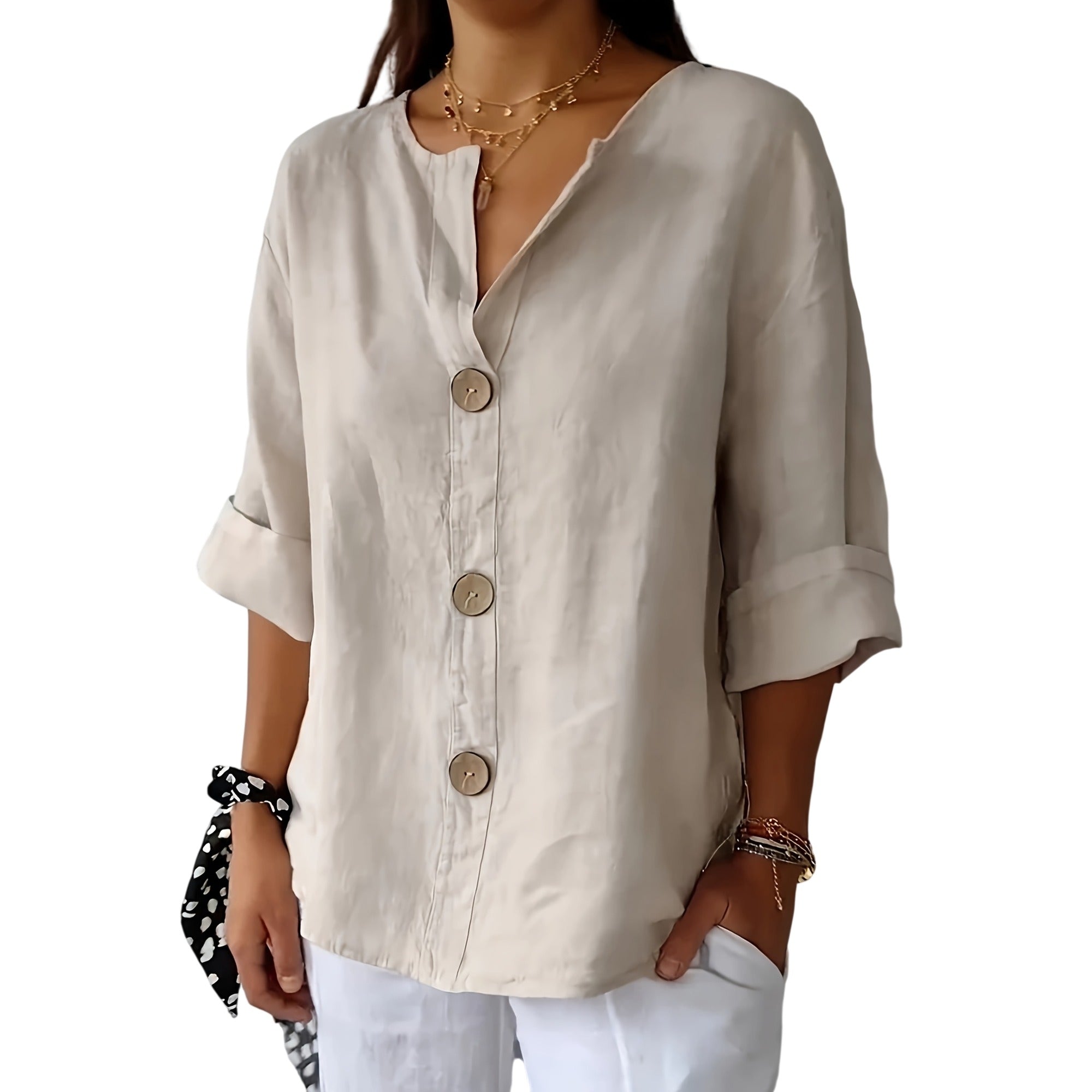 Atelier Rivelle | Chemise Femme Ample Décontractée Boutons Légère Été