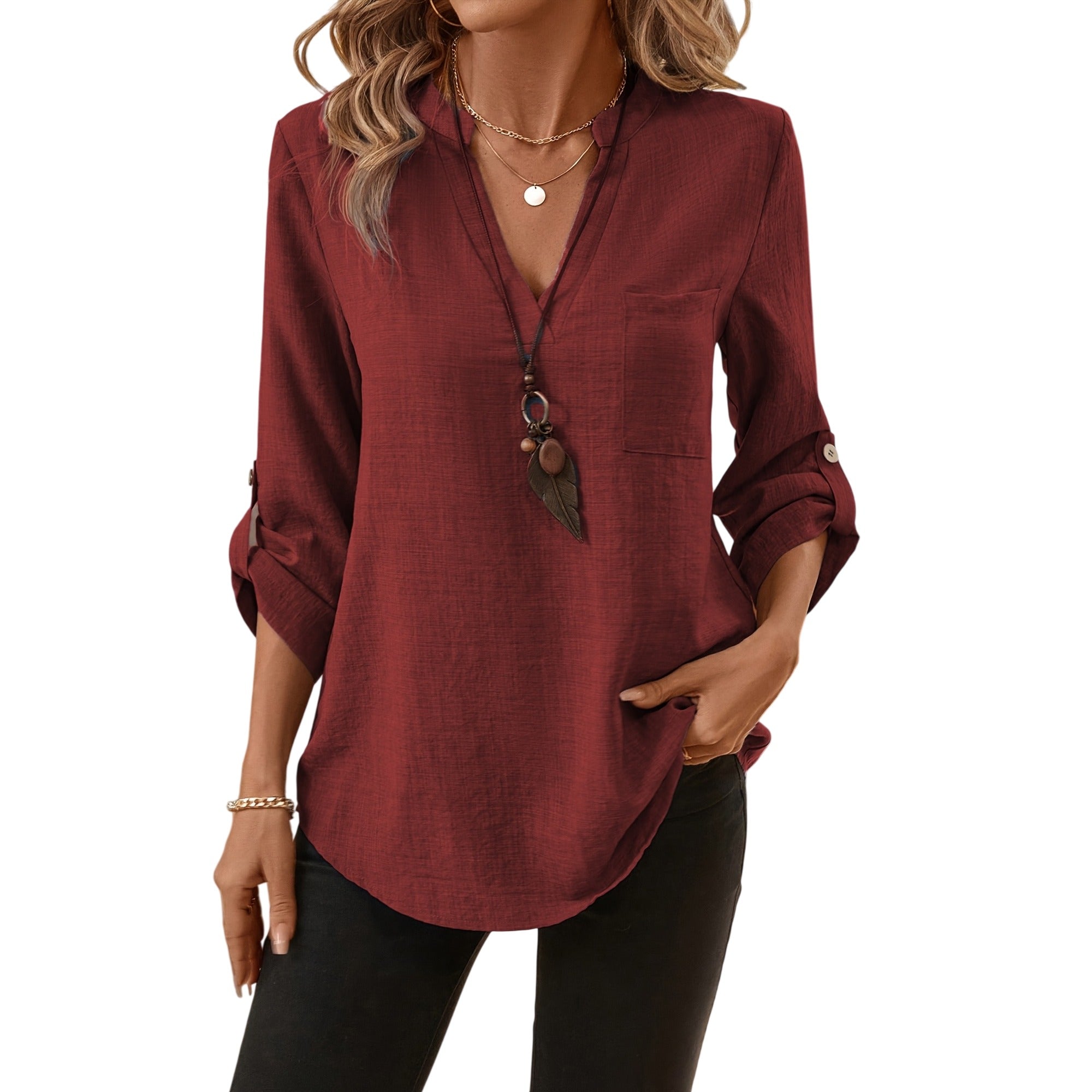 Atelier Rivelle | Chemise Femme Unie Extensible Fluide Élégante