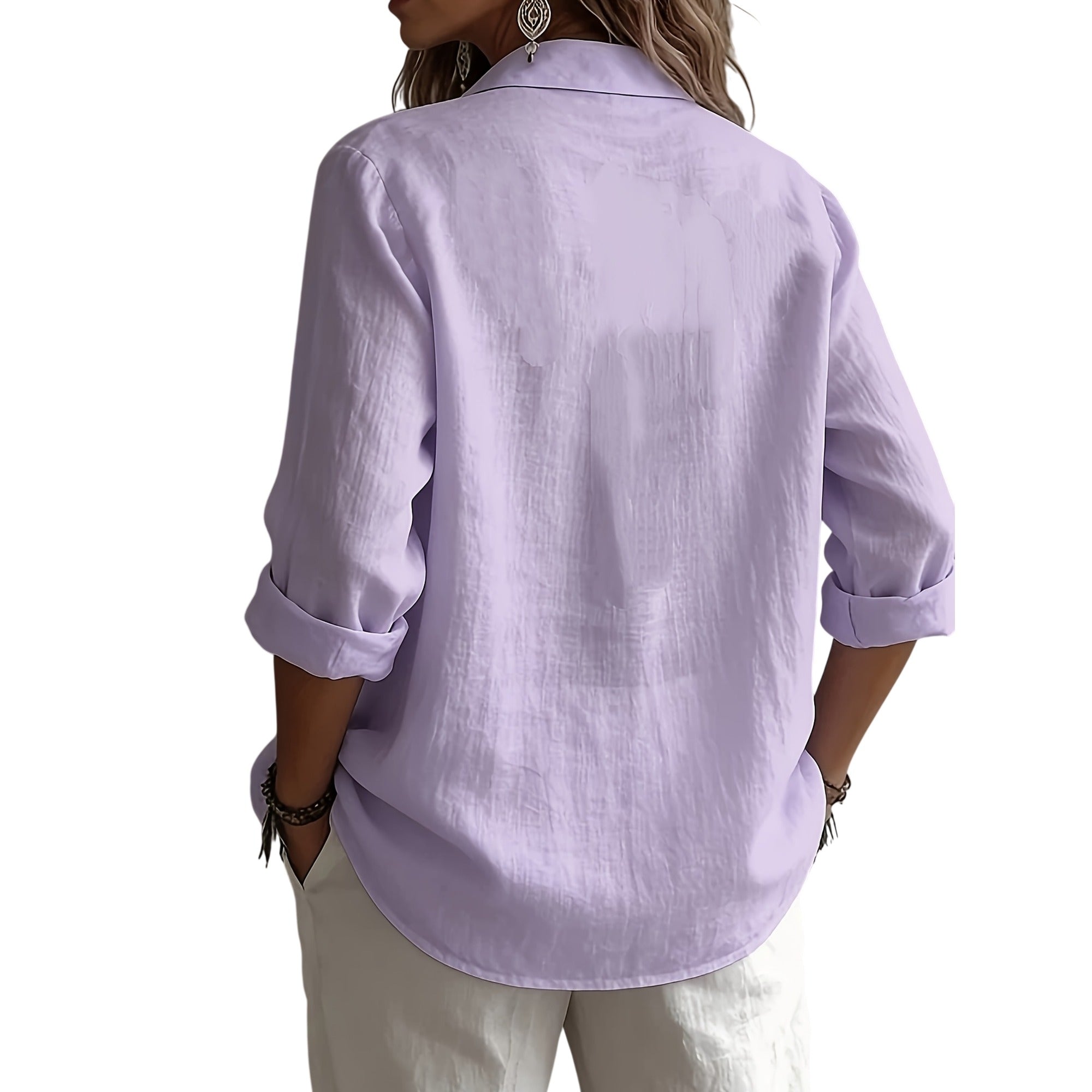 Atelier Rivelle | Chemise Lin Femme Été Col V Ample Bohème Légère