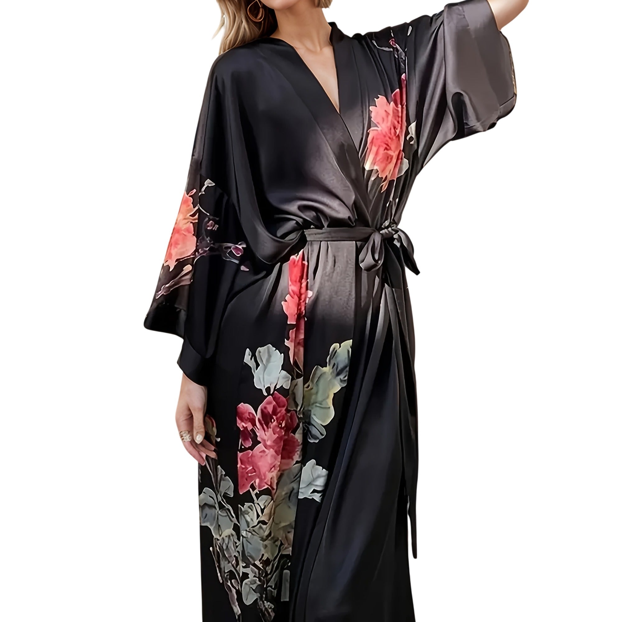 Atelier Rivelle | Chemise de Nuit Satin Femme Grande Taille Floral Ample Élégante
