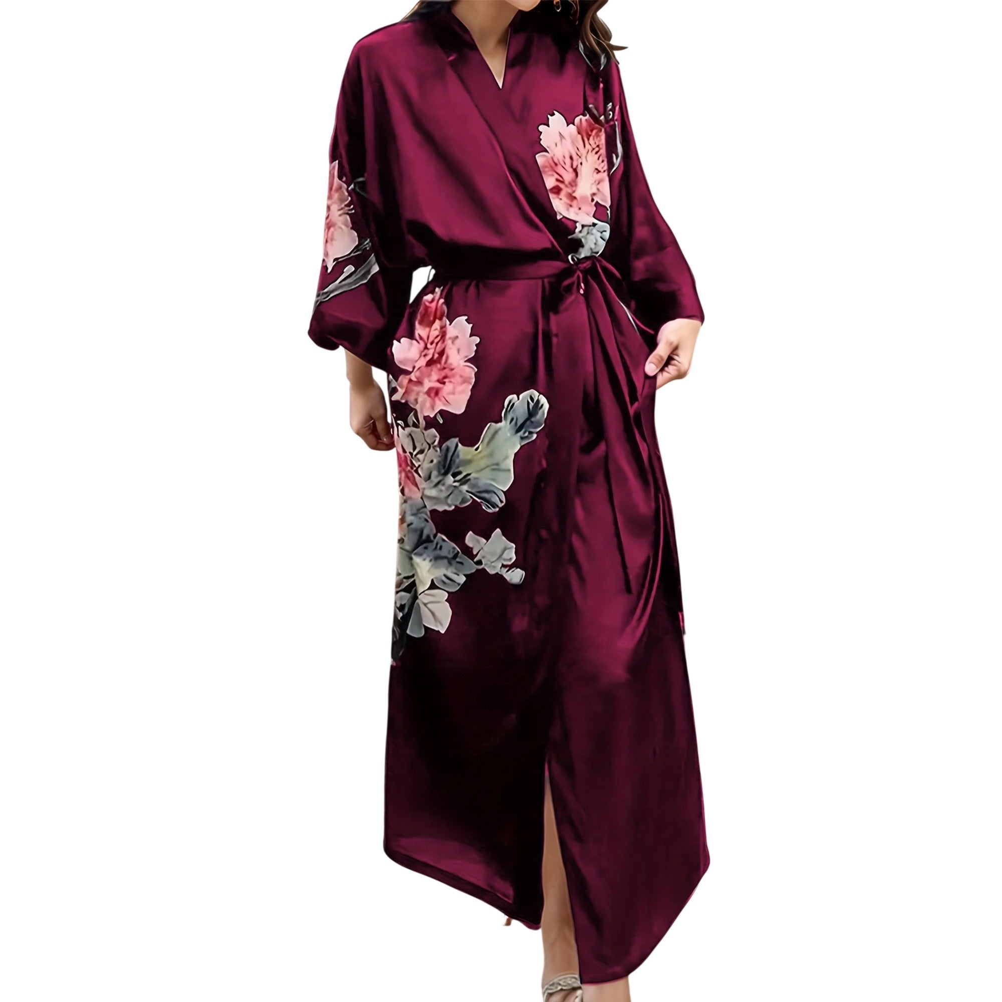 Atelier Rivelle | Chemise de Nuit Satin Femme Grande Taille Floral Ample Élégante