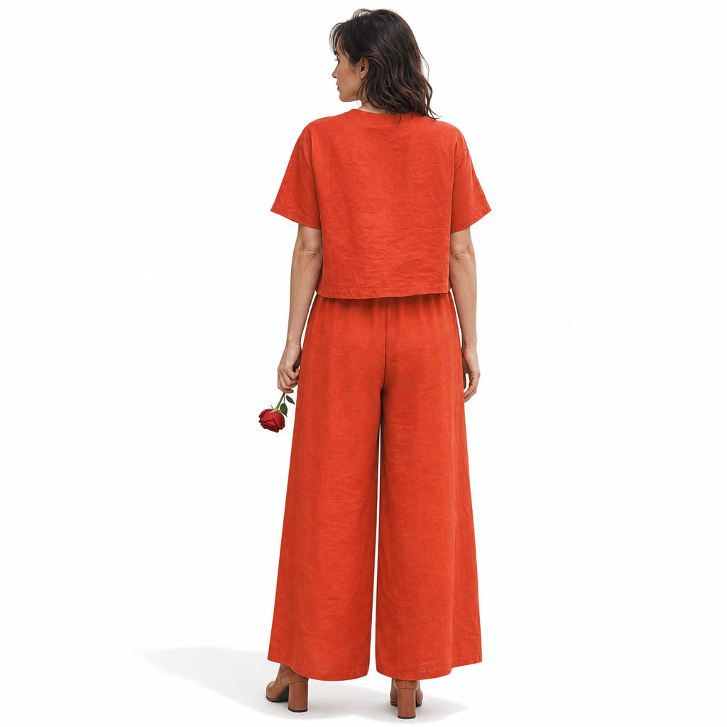 Atelier Rivelle | Combinaison Femme Ample Fluide Manches Courtes Élégante Été