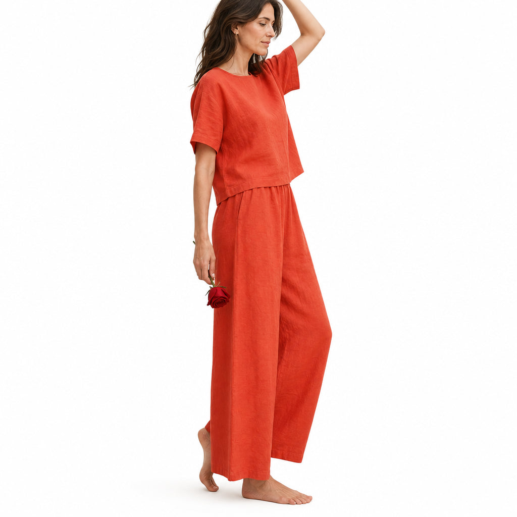 Atelier Rivelle | Combinaison Femme Ample Fluide Manches Courtes Élégante Été