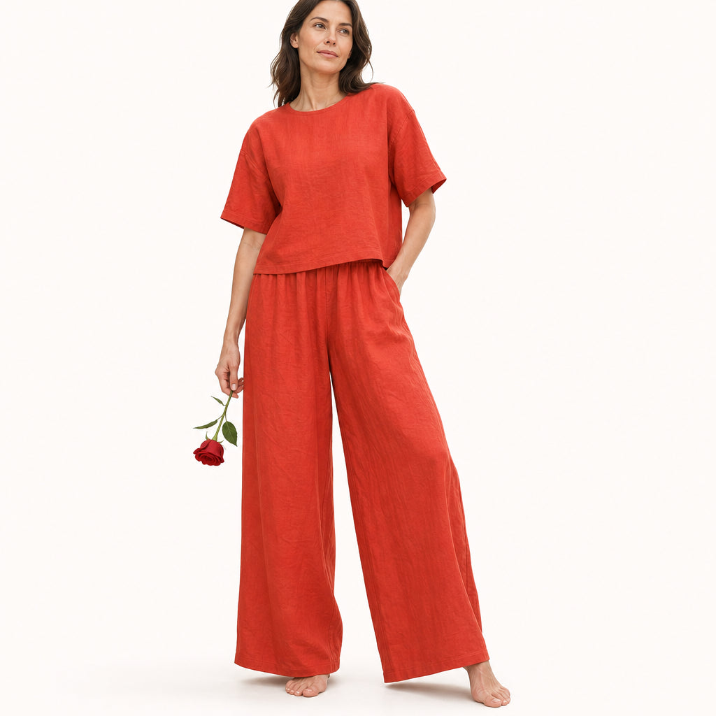 Atelier Rivelle | Combinaison Femme Ample Fluide Manches Courtes Élégante Été
