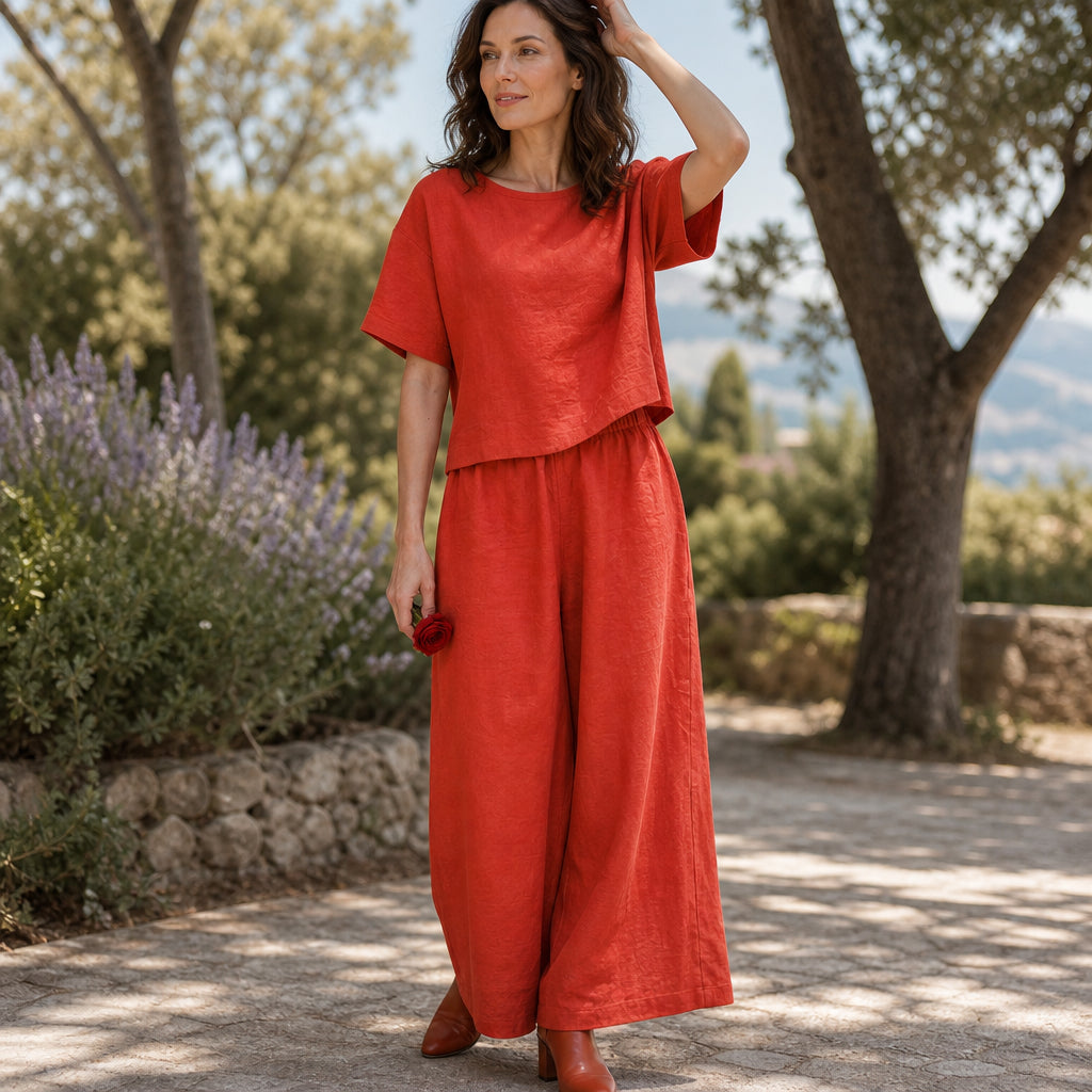 Atelier Rivelle | Combinaison Femme Ample Fluide Manches Courtes Élégante Été