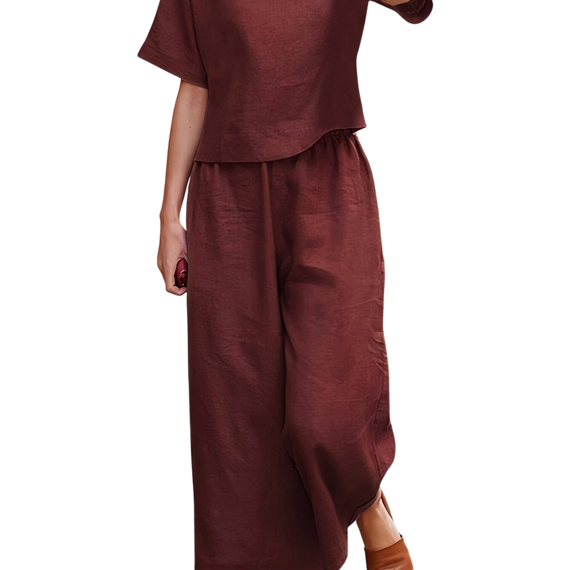 Atelier Rivelle | Combinaison Femme Ample Fluide Manches Courtes Élégante Été