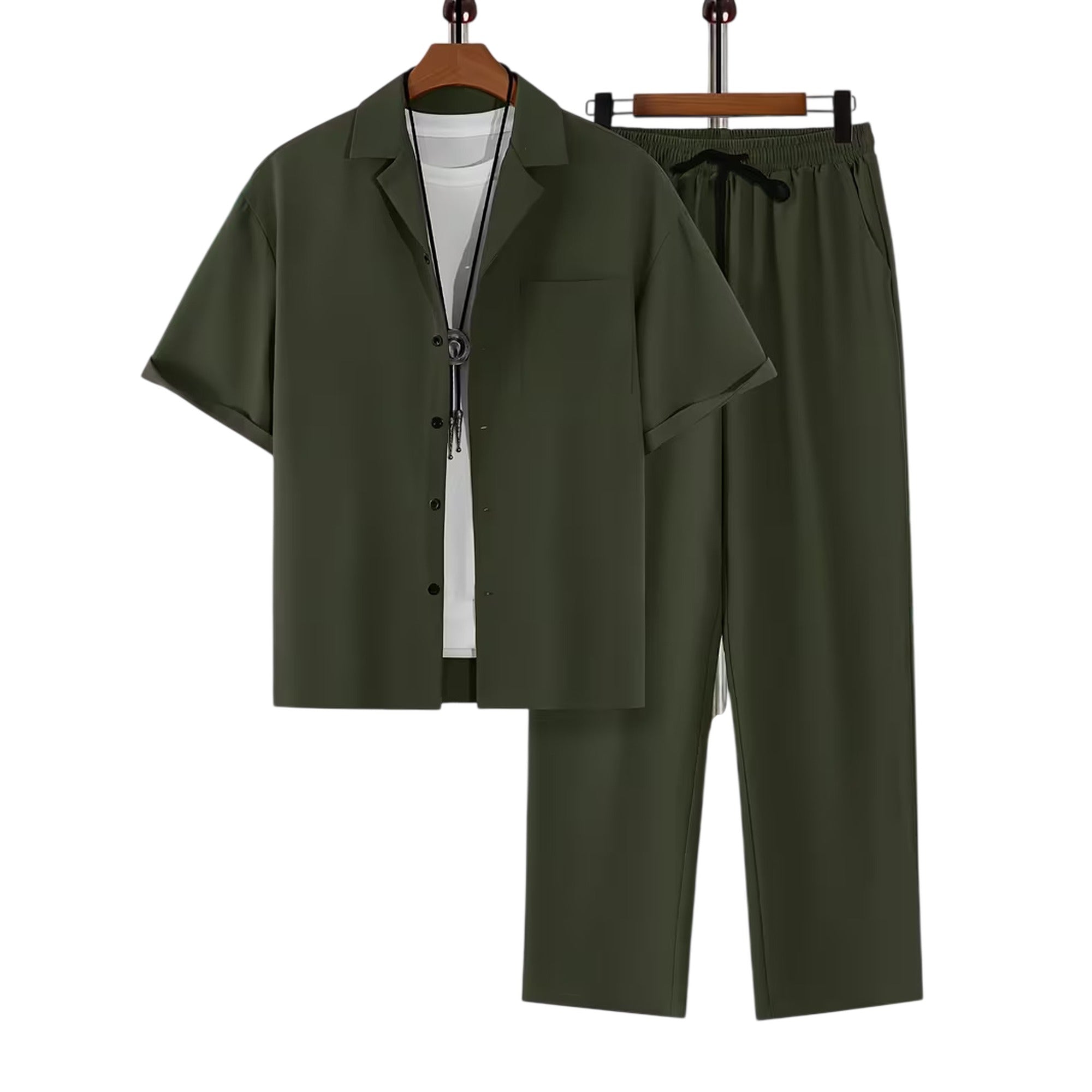 Atelier Rivelle | Ensemble Chemise Pantalon Homme Été Ample Léger Décontracté