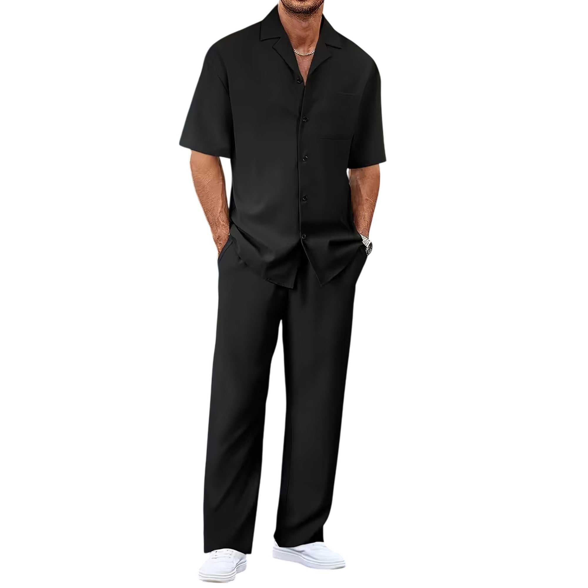 Atelier Rivelle | Ensemble Chemise Pantalon Homme Été Ample Léger Décontracté