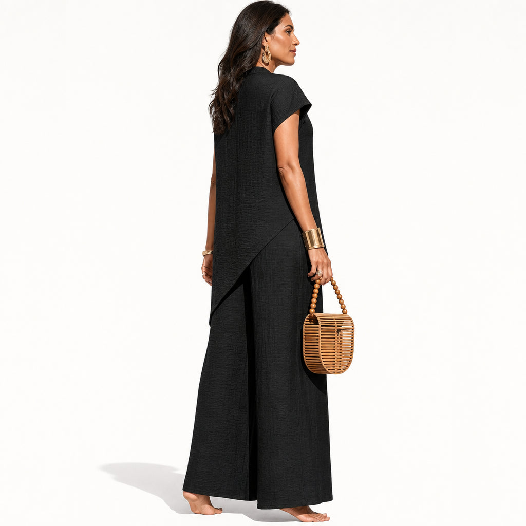 Atelier Rivelle | Ensemble Femme Automne Fluide Ourlet Asymétrique Décontracté