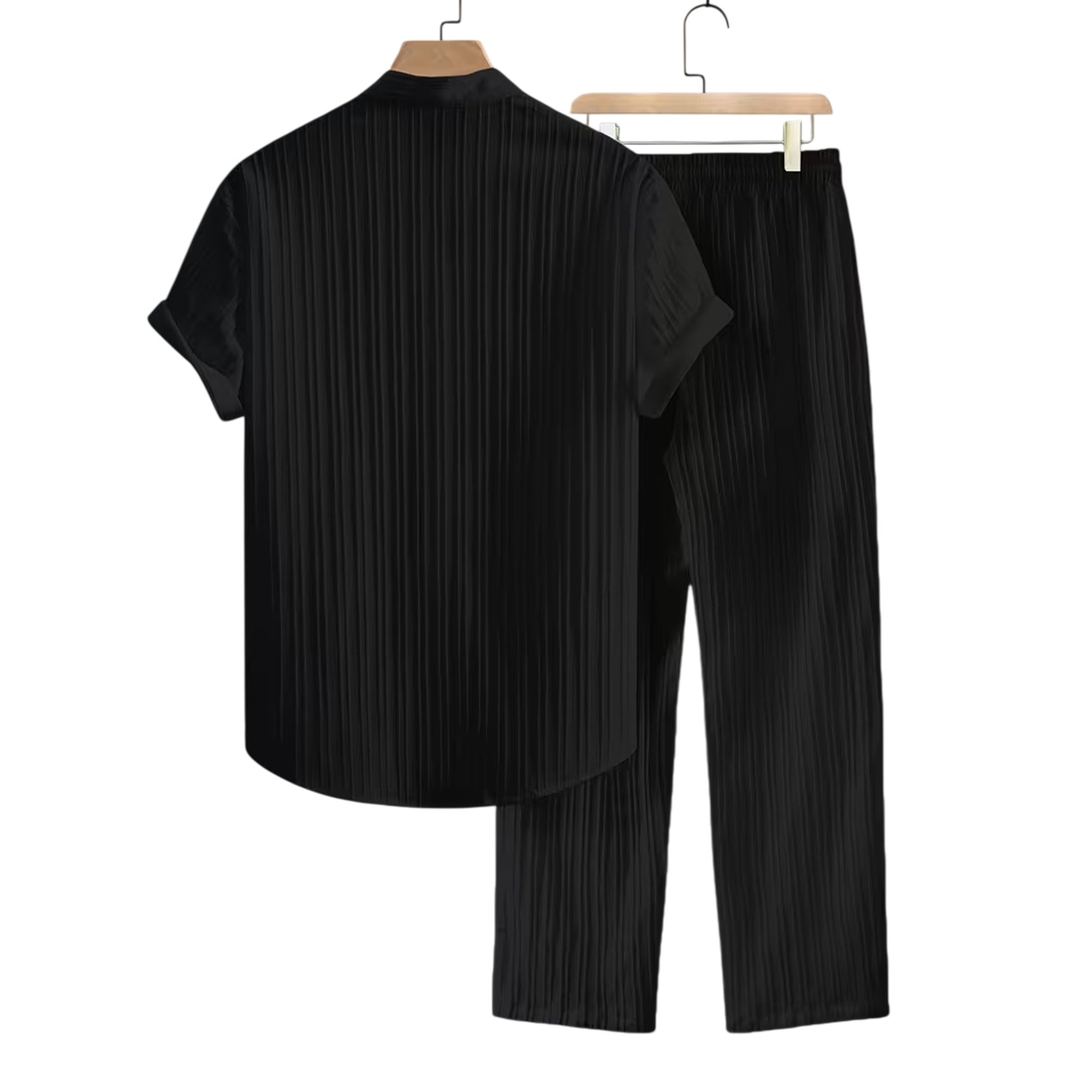 Atelier Rivelle | Ensemble Homme Été Chemise Col Montant Pantalon Cordon Léger
