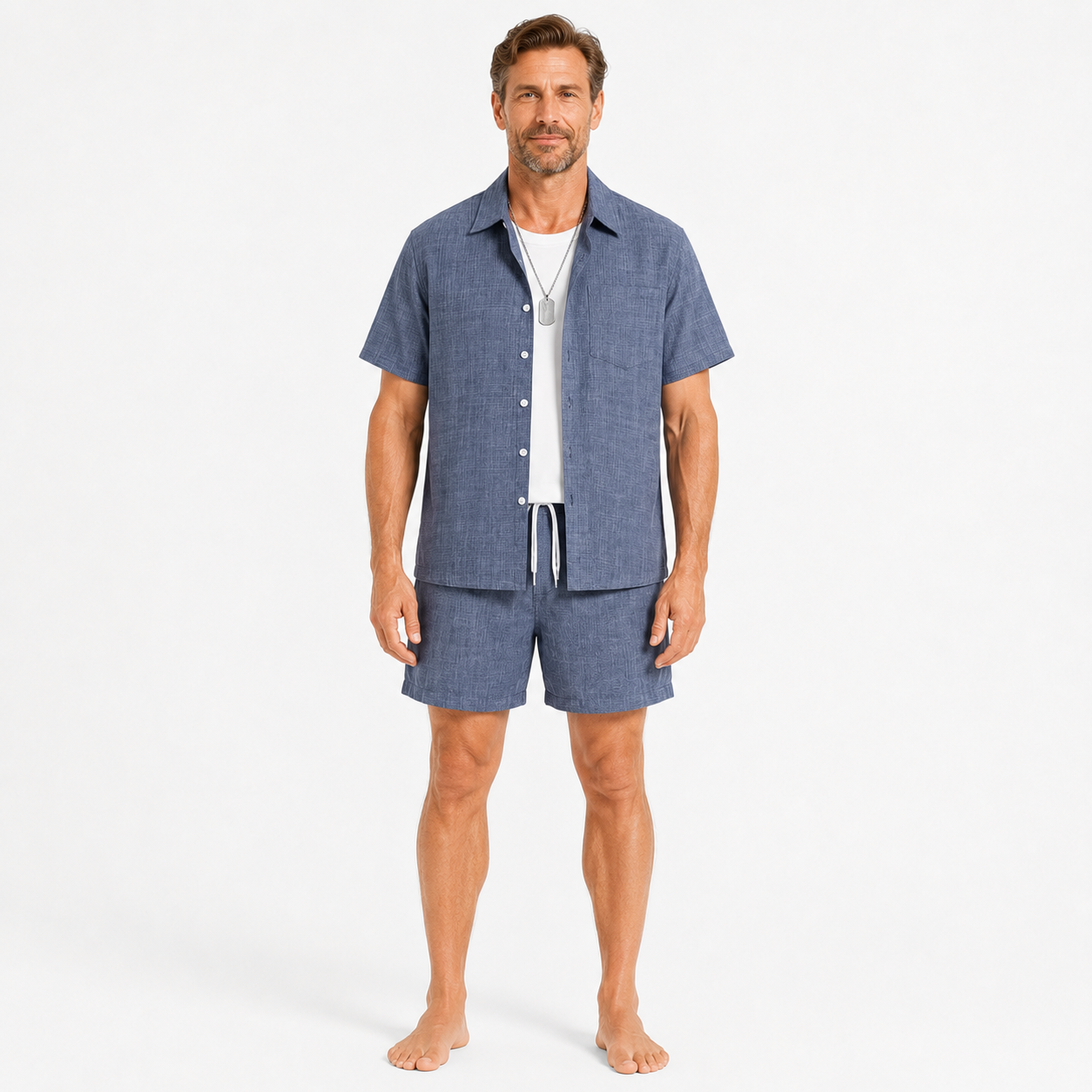 Atelier Rivelle | Ensemble Homme Été Short T-Shirt Léger Décontracté Poches