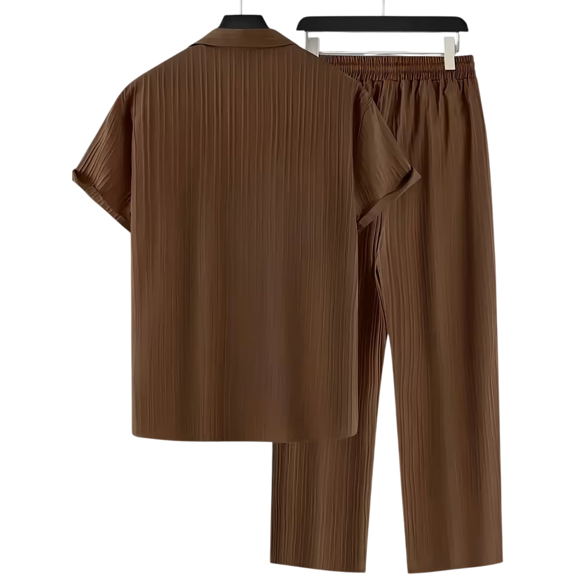 Atelier Rivelle | Ensemble Lin Homme Été Chemise Pantalon Rayé Décontracté