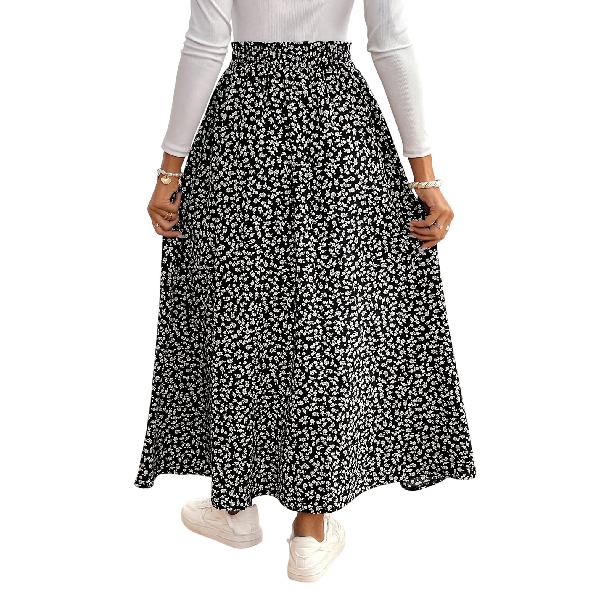 Atelier Rivelle | Jupe Longue Femme Florale Élégante Fente Été
