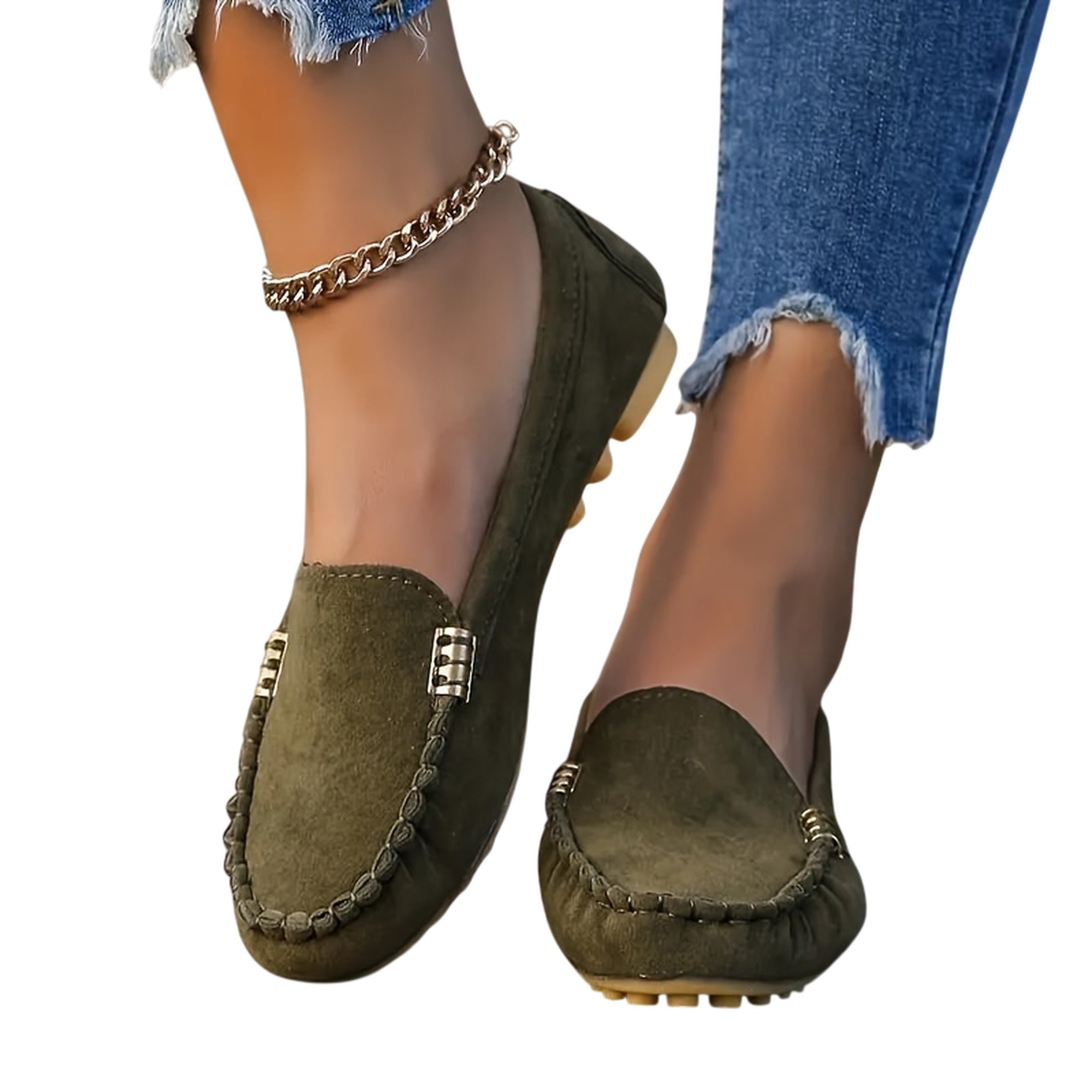Atelier Rivelle | Mocassins Femme Cuir Souple Bout Rond Détails Métalliques Chic