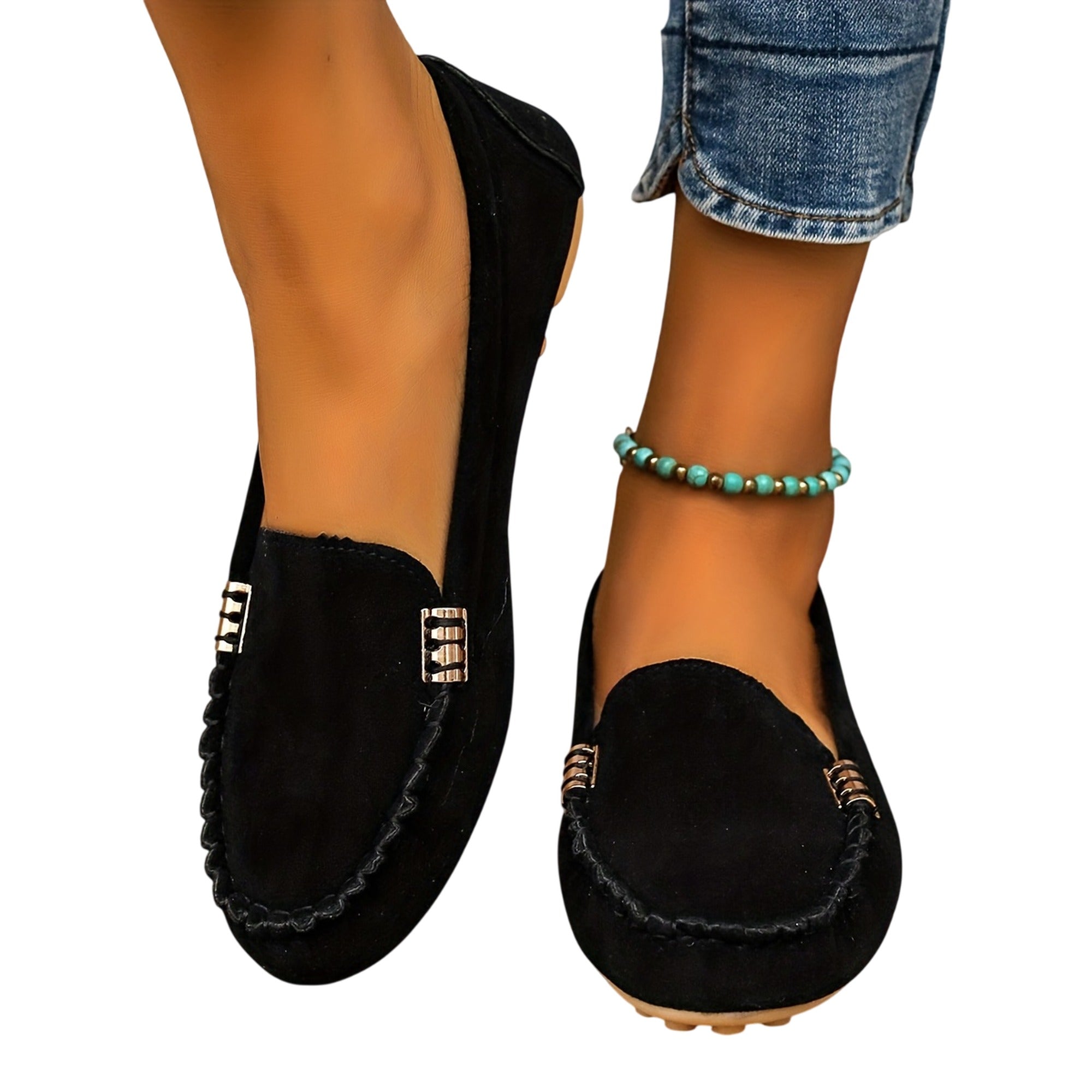 Atelier Rivelle | Mocassins Femme Cuir Souple Bout Rond Détails Métalliques Chic