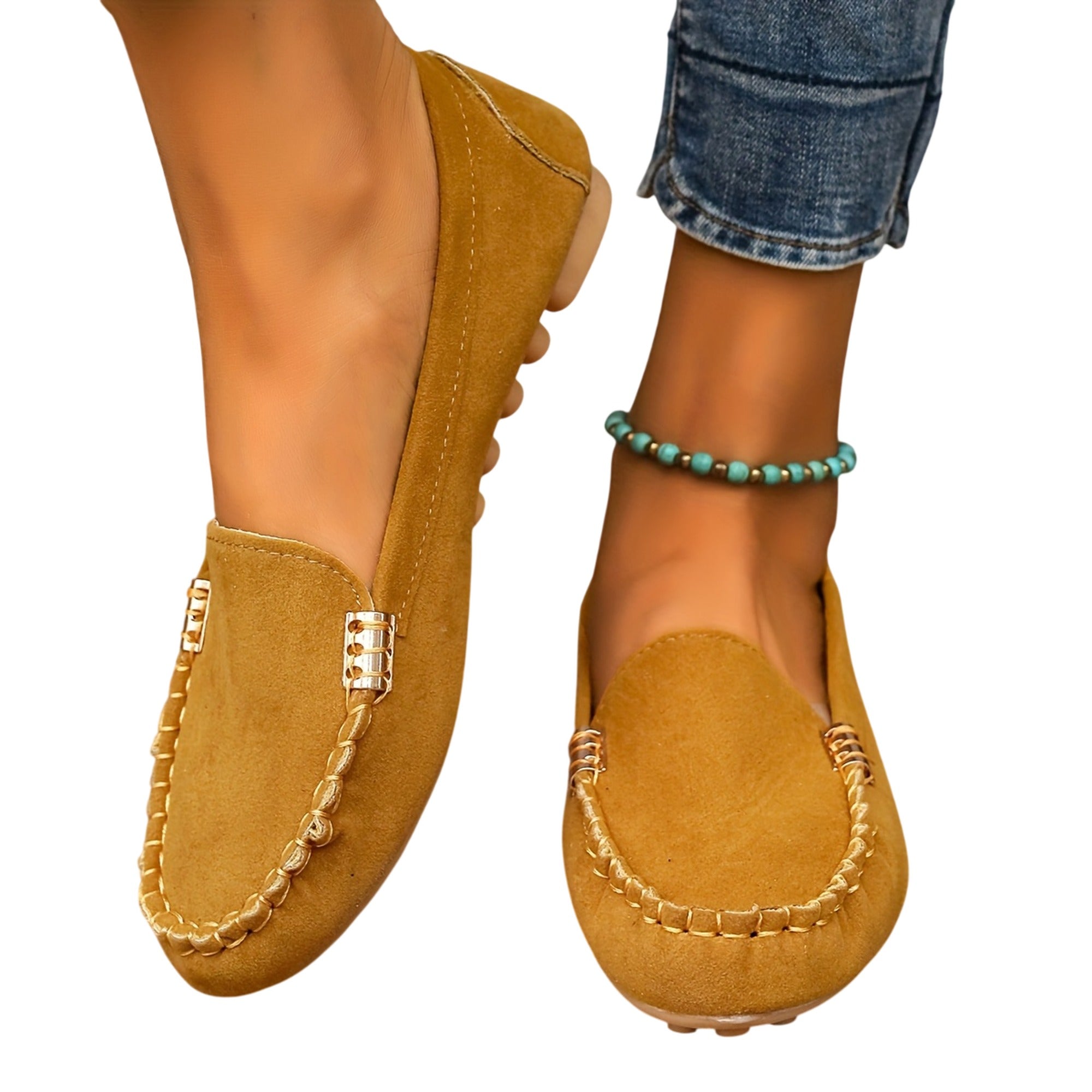 Atelier Rivelle | Mocassins Femme Cuir Souple Bout Rond Détails Métalliques Chic
