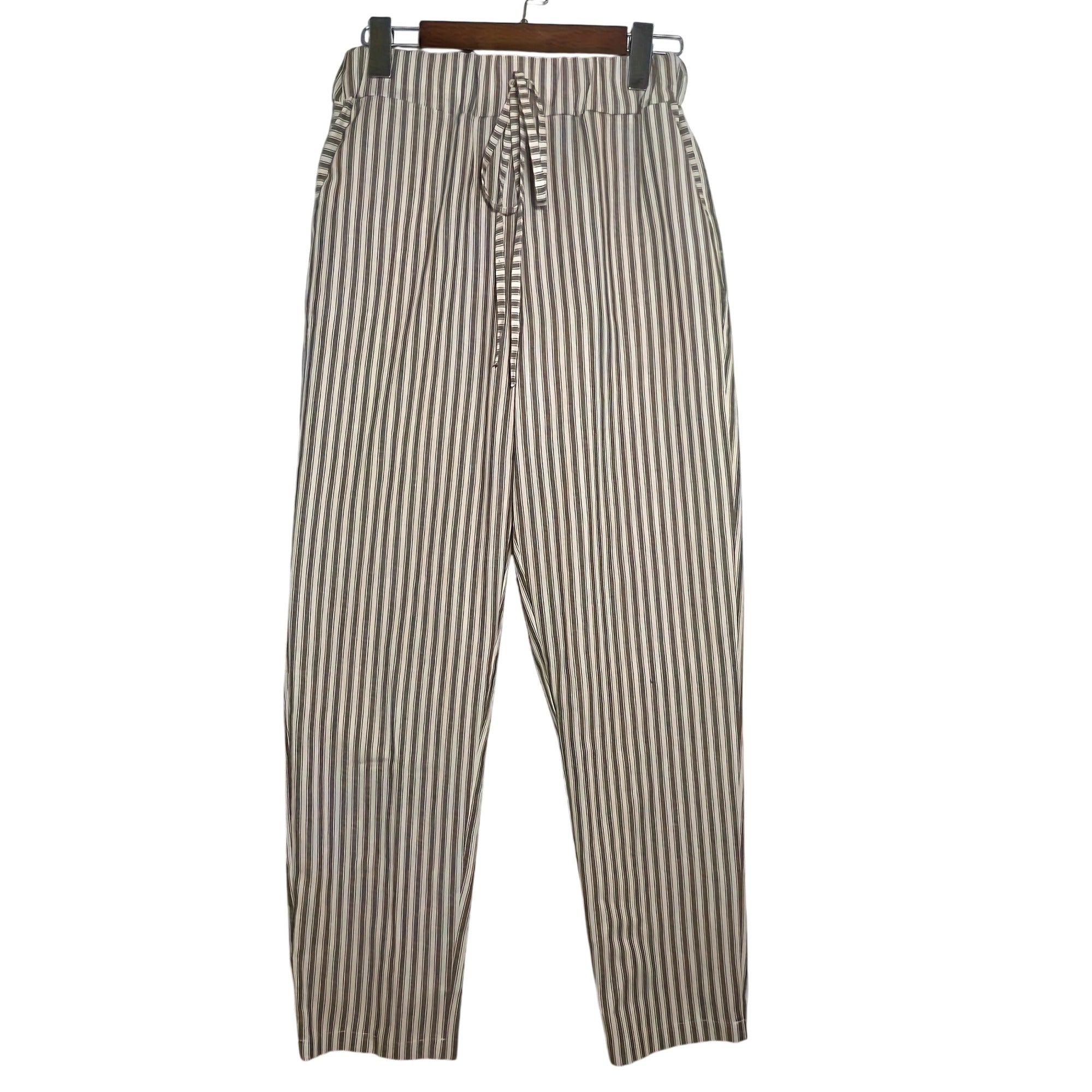 Atelier Rivelle | Pantalon Femme Ample Rayé Taille Haute Léger