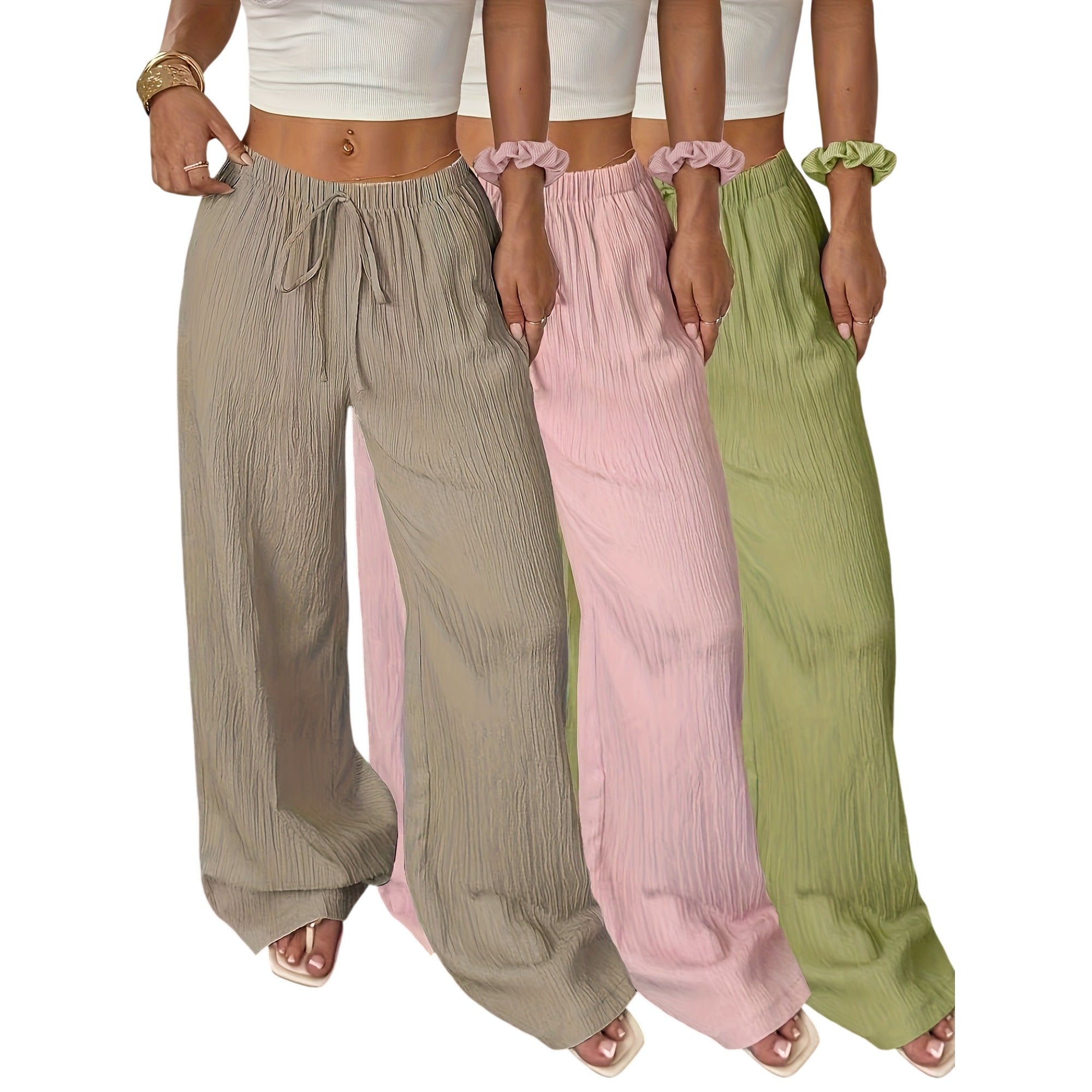 Atelier Rivelle | Pantalon Large Femme Été Fluide Élégant Uni