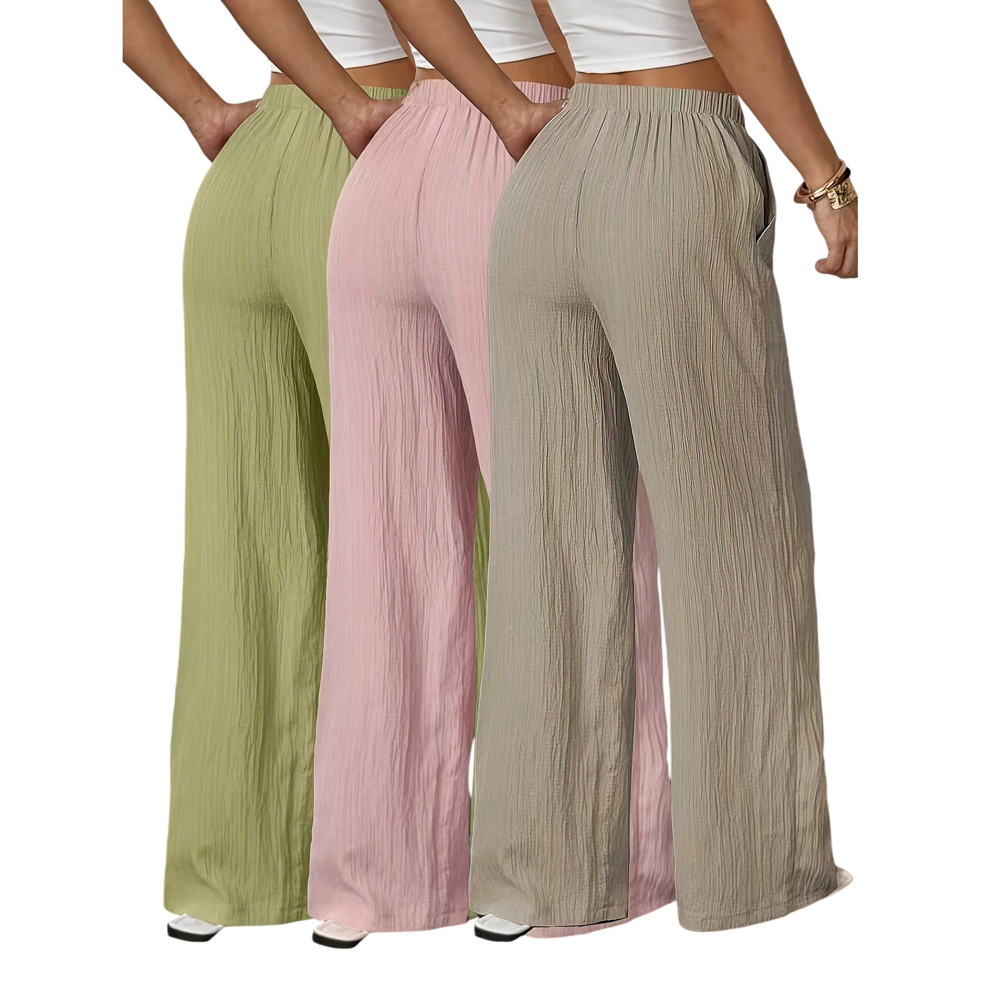 Atelier Rivelle | Pantalon Large Femme Été Fluide Élégant Uni