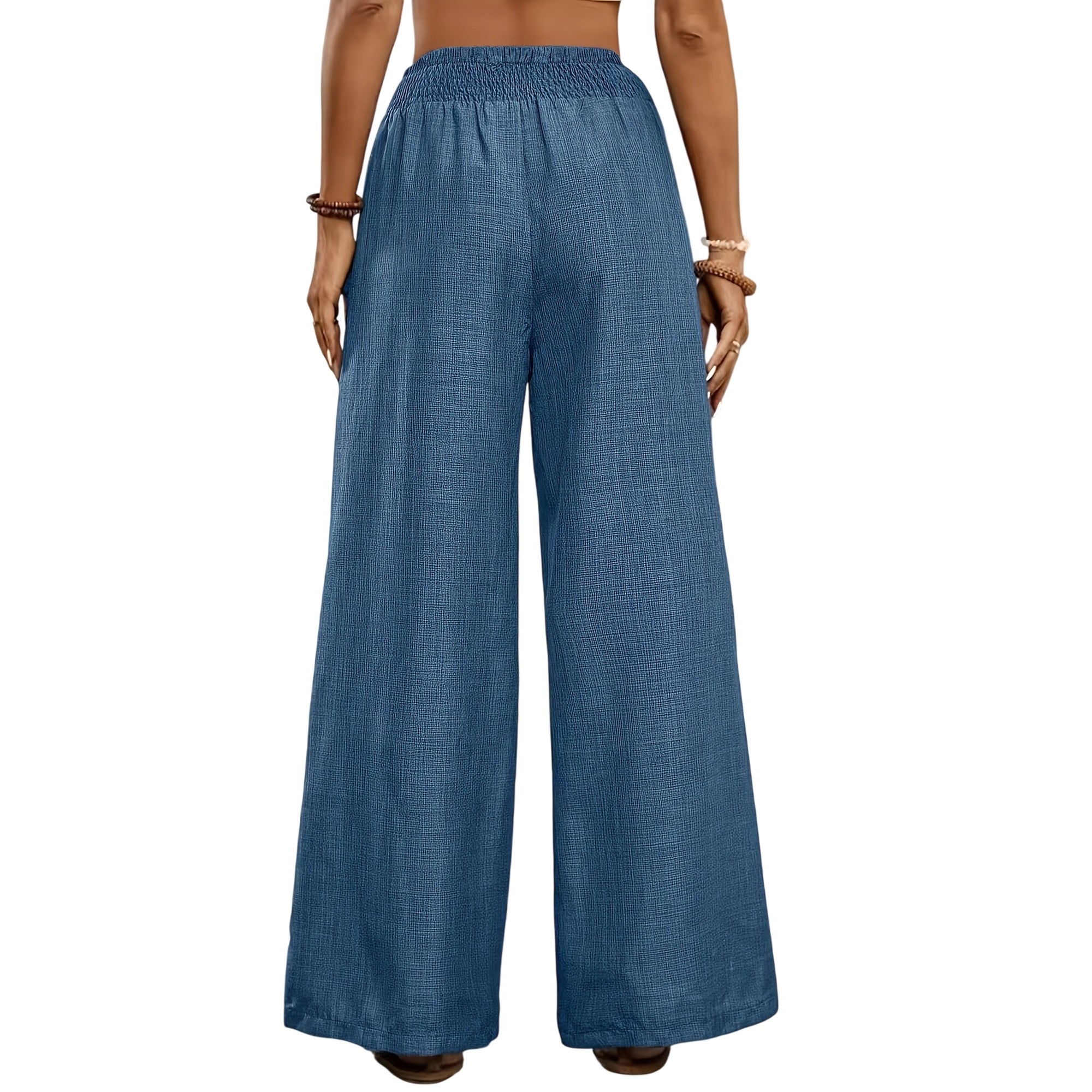Atelier Rivelle | Pantalon Large Femme Fluide Taille Froncée Élégant Confort