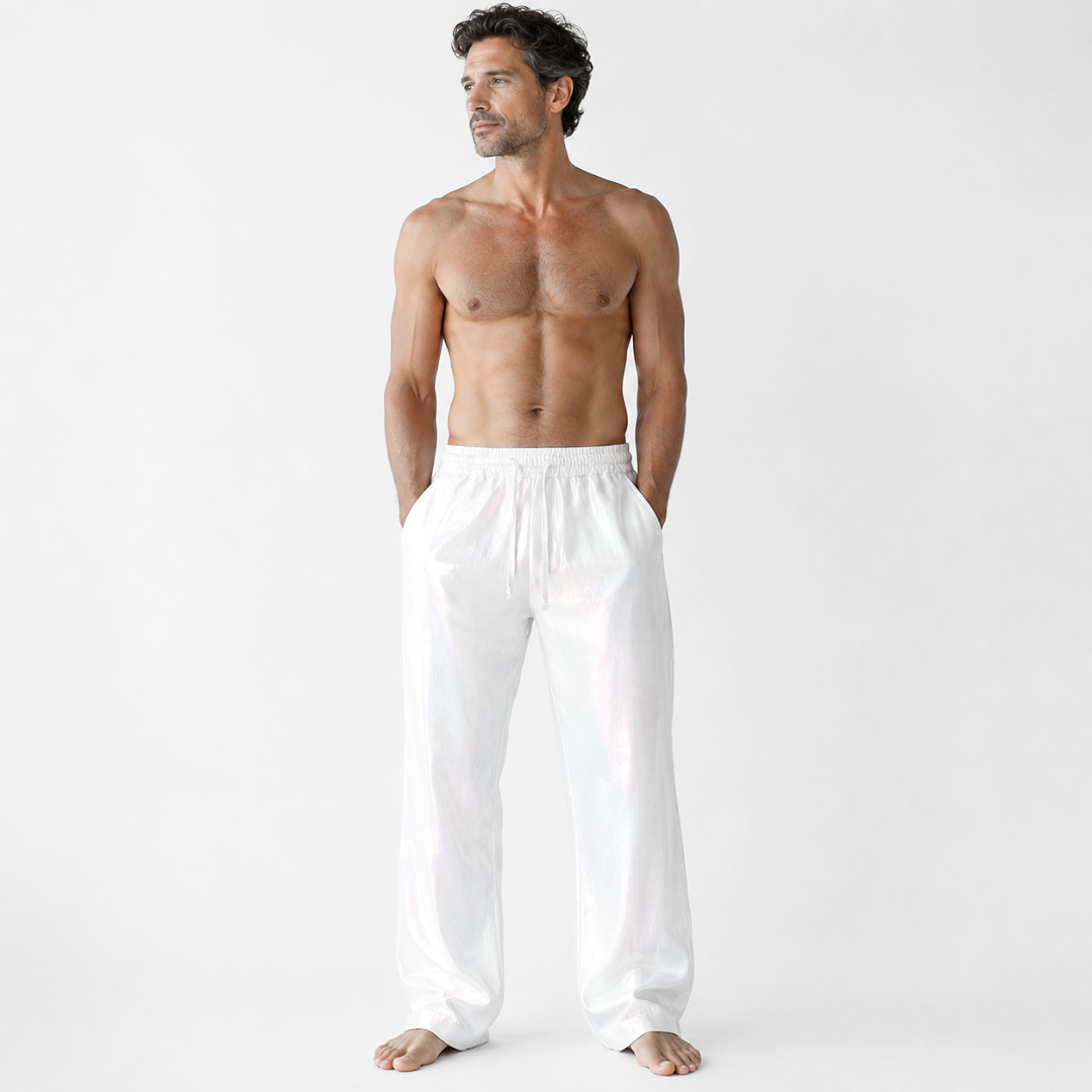 Atelier Rivelle | Pantalon Lin Homme Ample Léger Respirant Taille Cordon