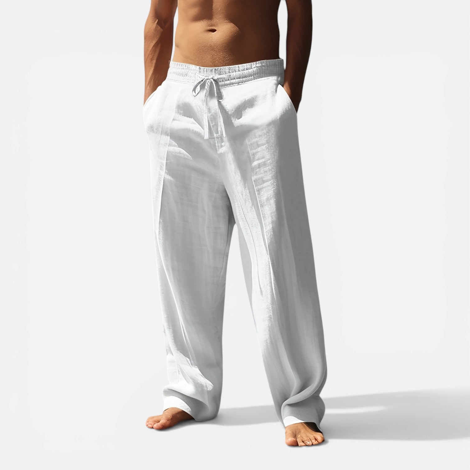 Atelier Rivelle | Pantalon Lin Homme Été Léger Respirant Taille Élastique