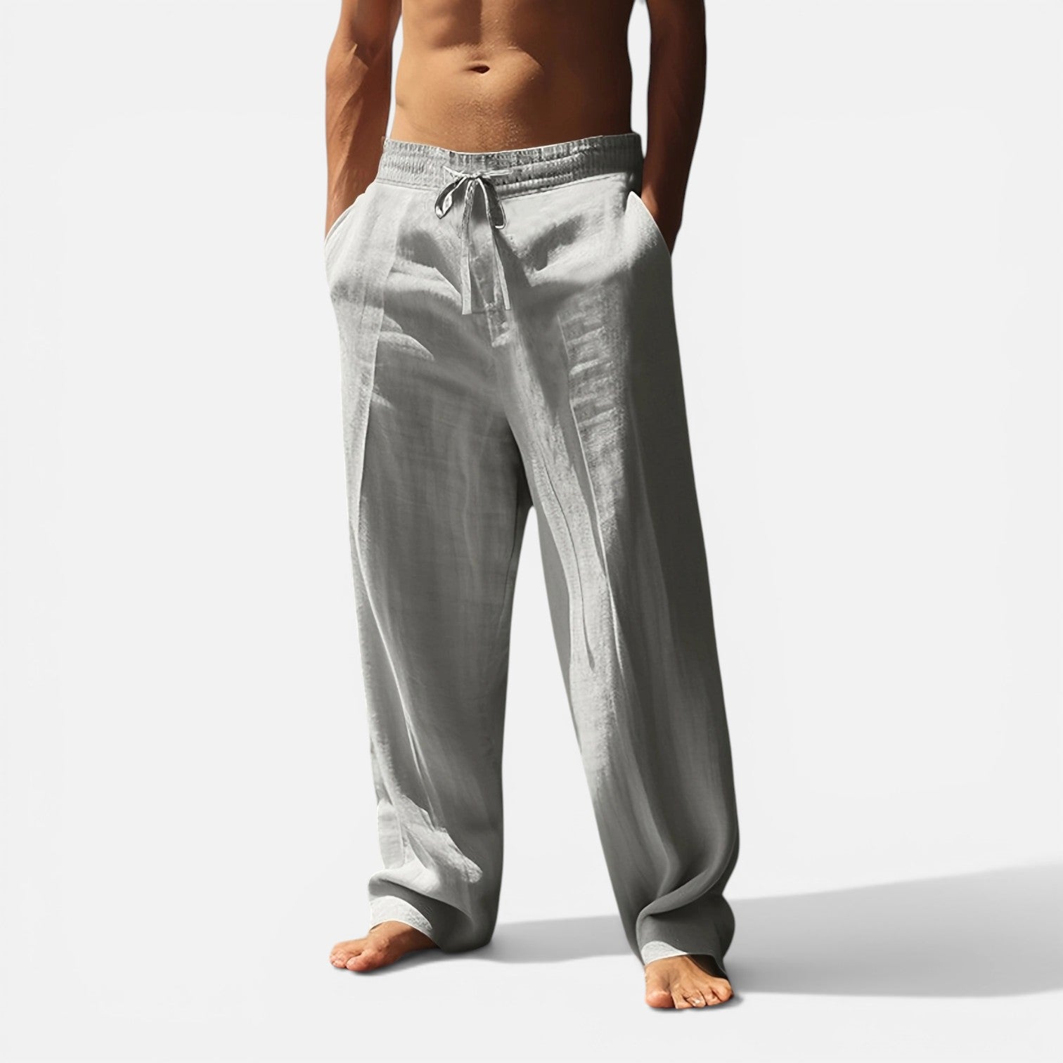 Atelier Rivelle | Pantalon Lin Homme Été Léger Respirant Taille Élastique