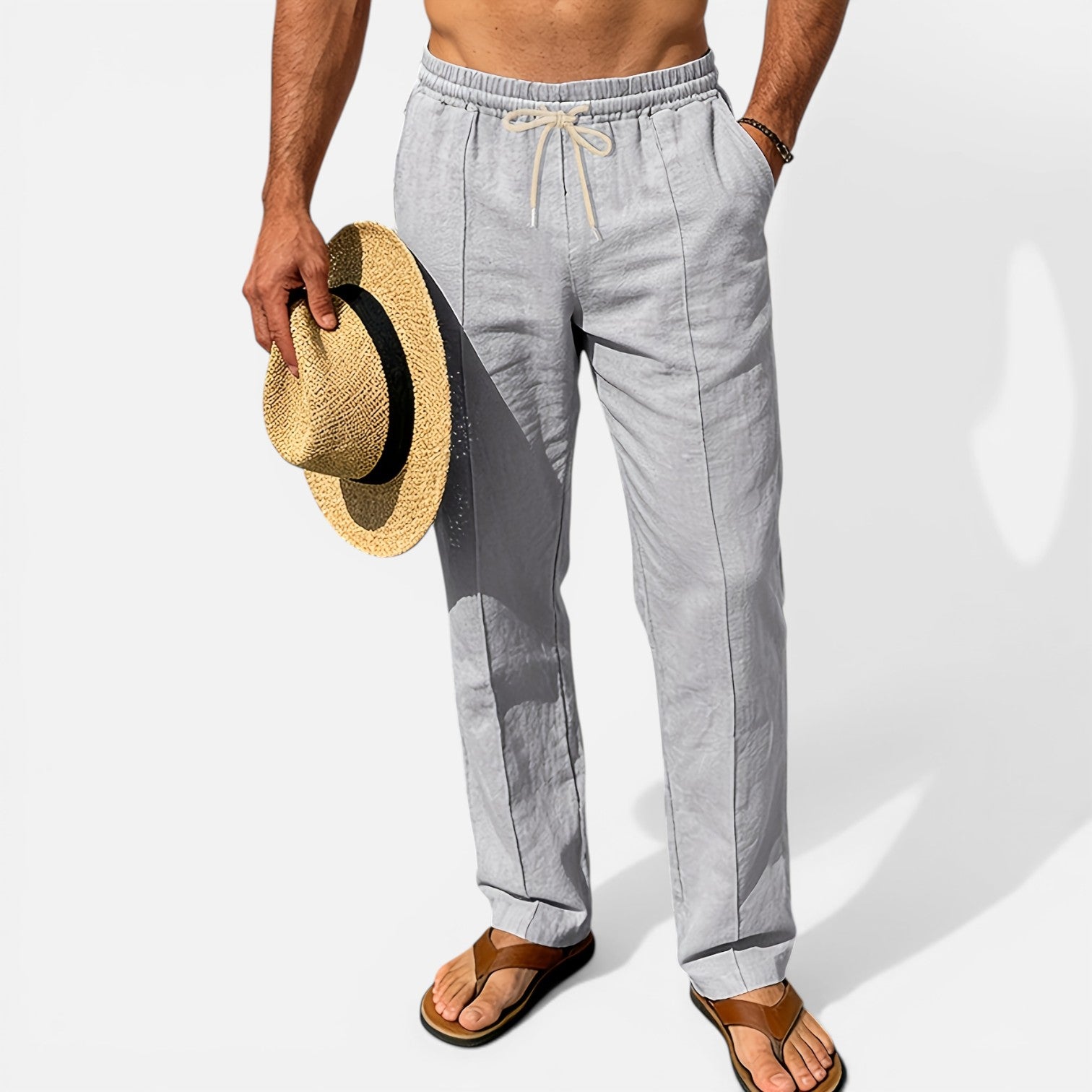 Atelier Rivelle | Pantalon Lin Homme Été Léger Respirant Vacances Plage