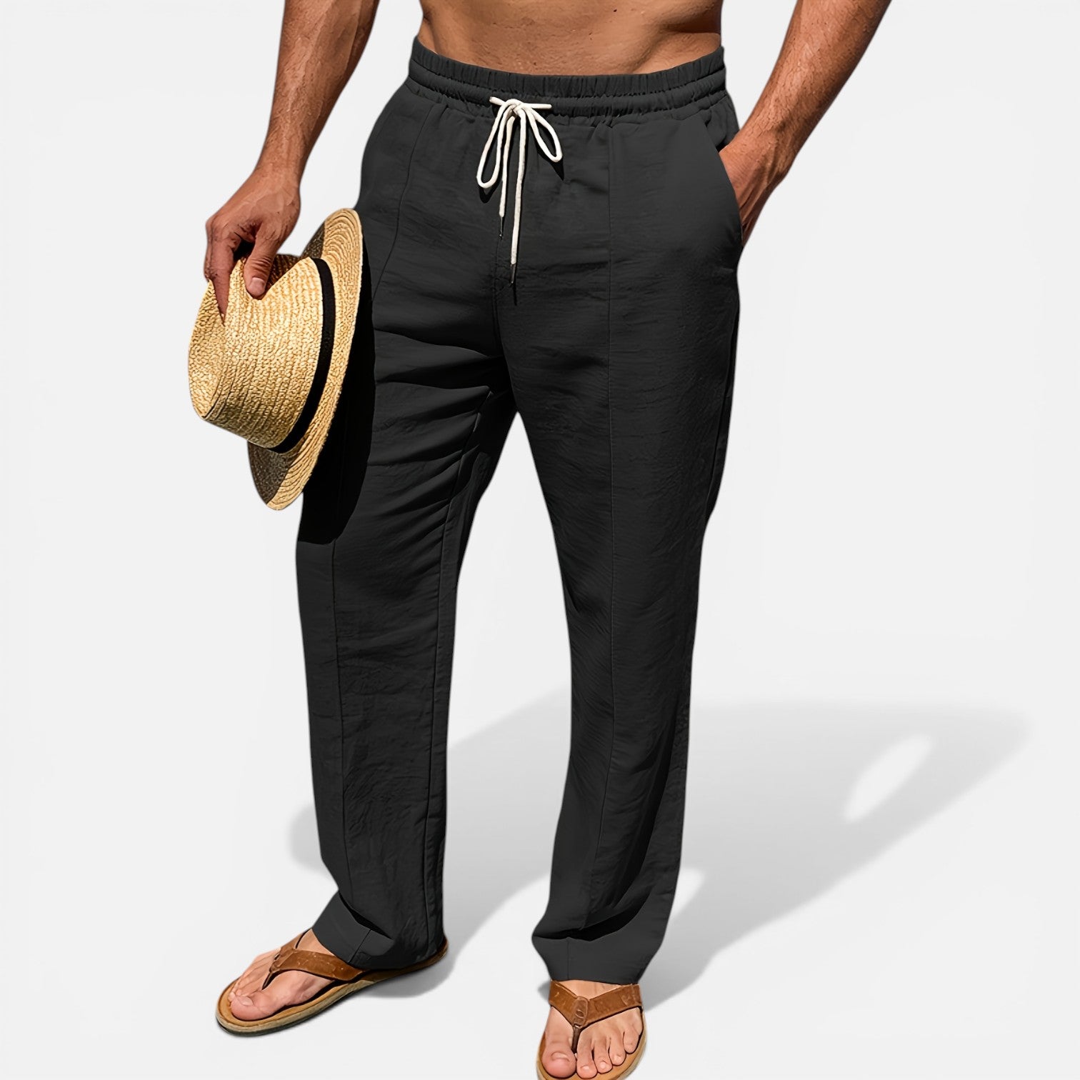 Atelier Rivelle | Pantalon Lin Homme Été Léger Respirant Vacances Plage