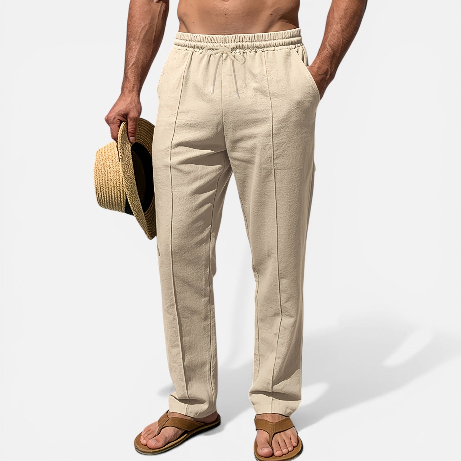 Atelier Rivelle | Pantalon Lin Homme Été Léger Respirant Vacances Plage