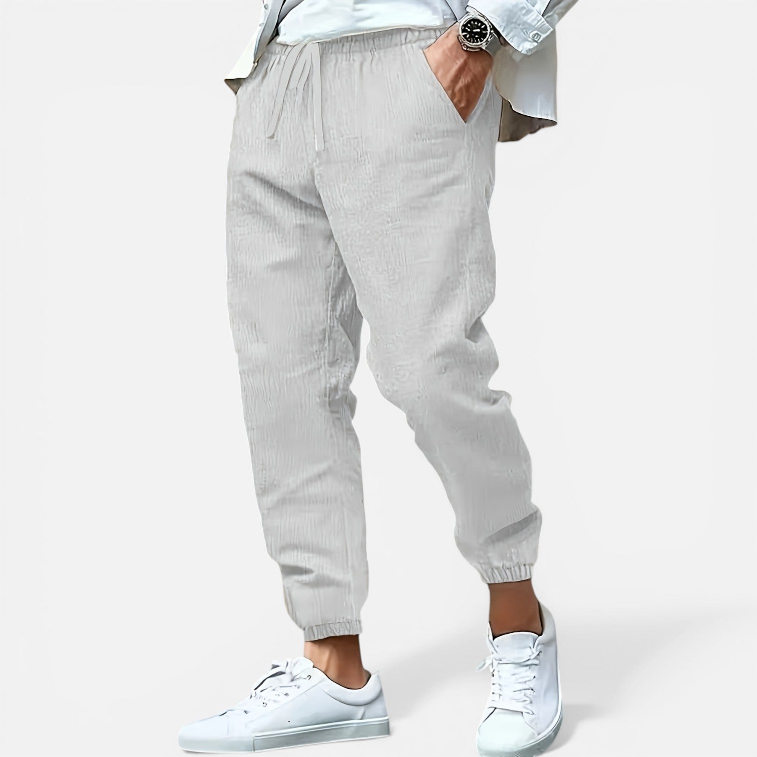 Atelier Rivelle | Pantalon Lin Homme Léger Été Confort Taille Élastique Plage