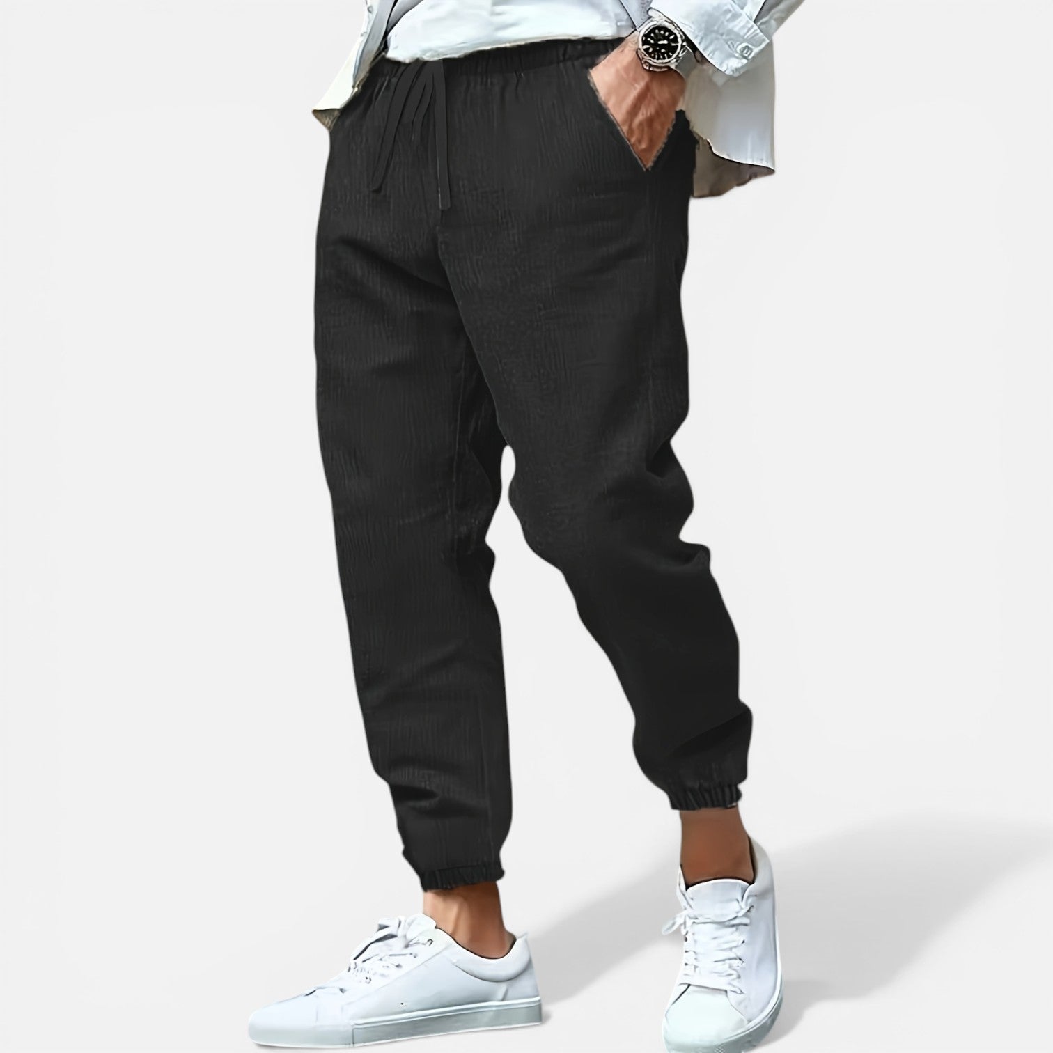 Atelier Rivelle | Pantalon Lin Homme Léger Été Confort Taille Élastique Plage