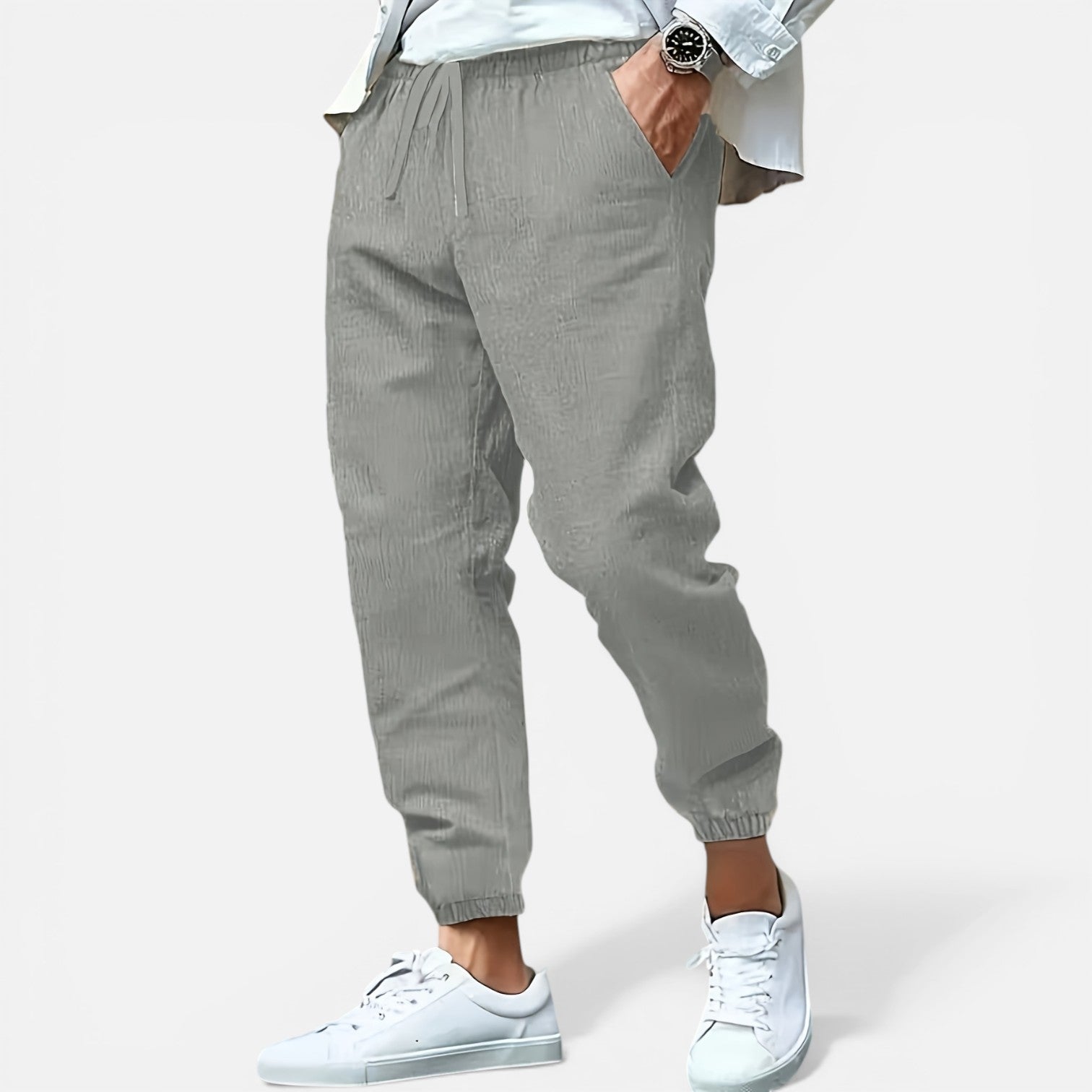 Atelier Rivelle | Pantalon Lin Homme Léger Été Confort Taille Élastique Plage