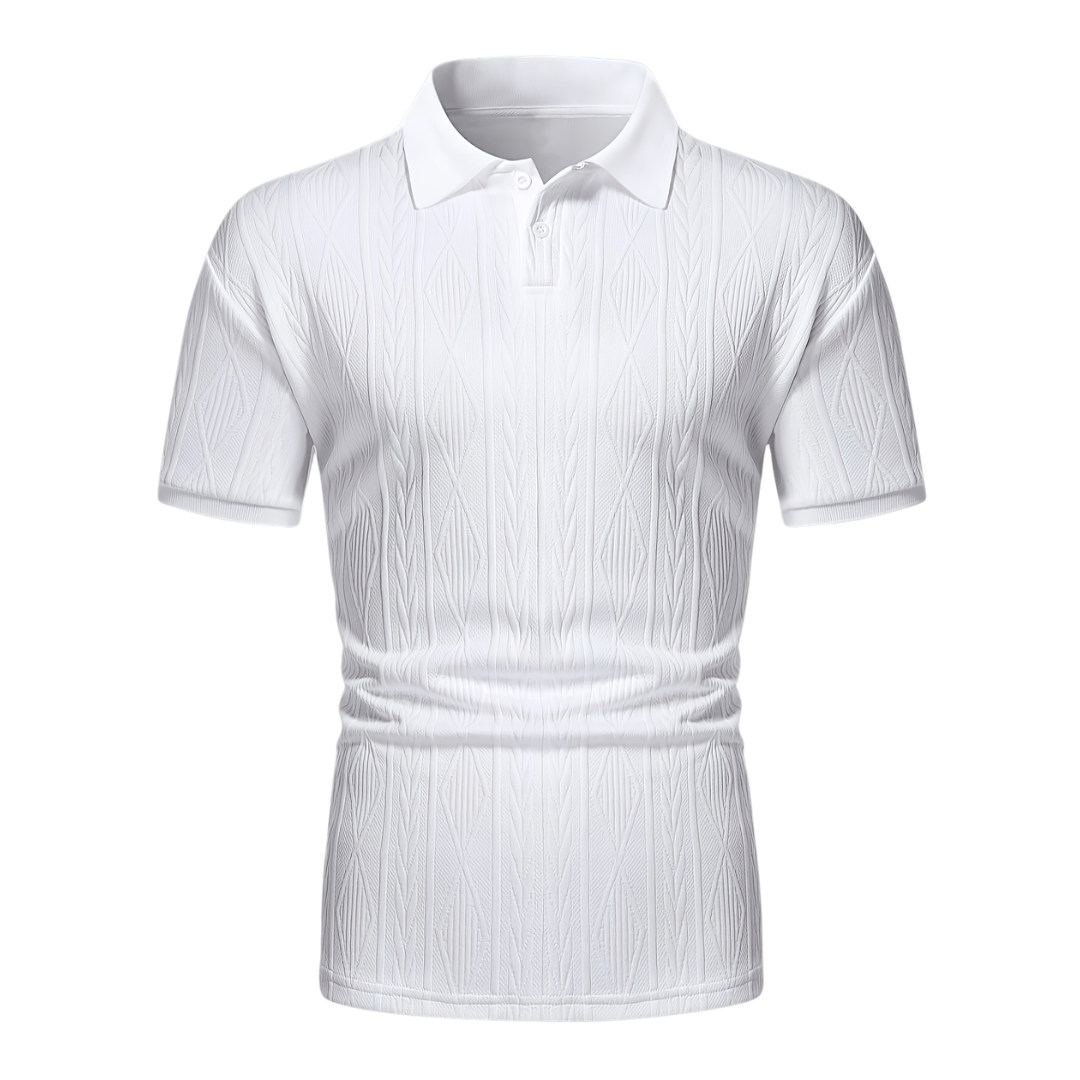 Atelier Rivelle | Polo Homme Été Jacquard Classique Manches Courtes Chic