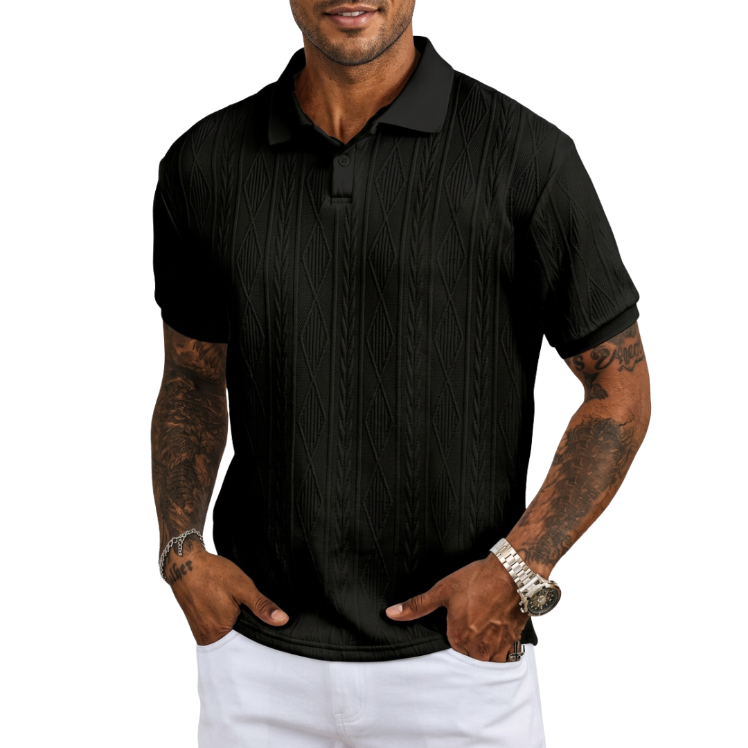 Atelier Rivelle | Polo Homme Été Jacquard Classique Manches Courtes Chic