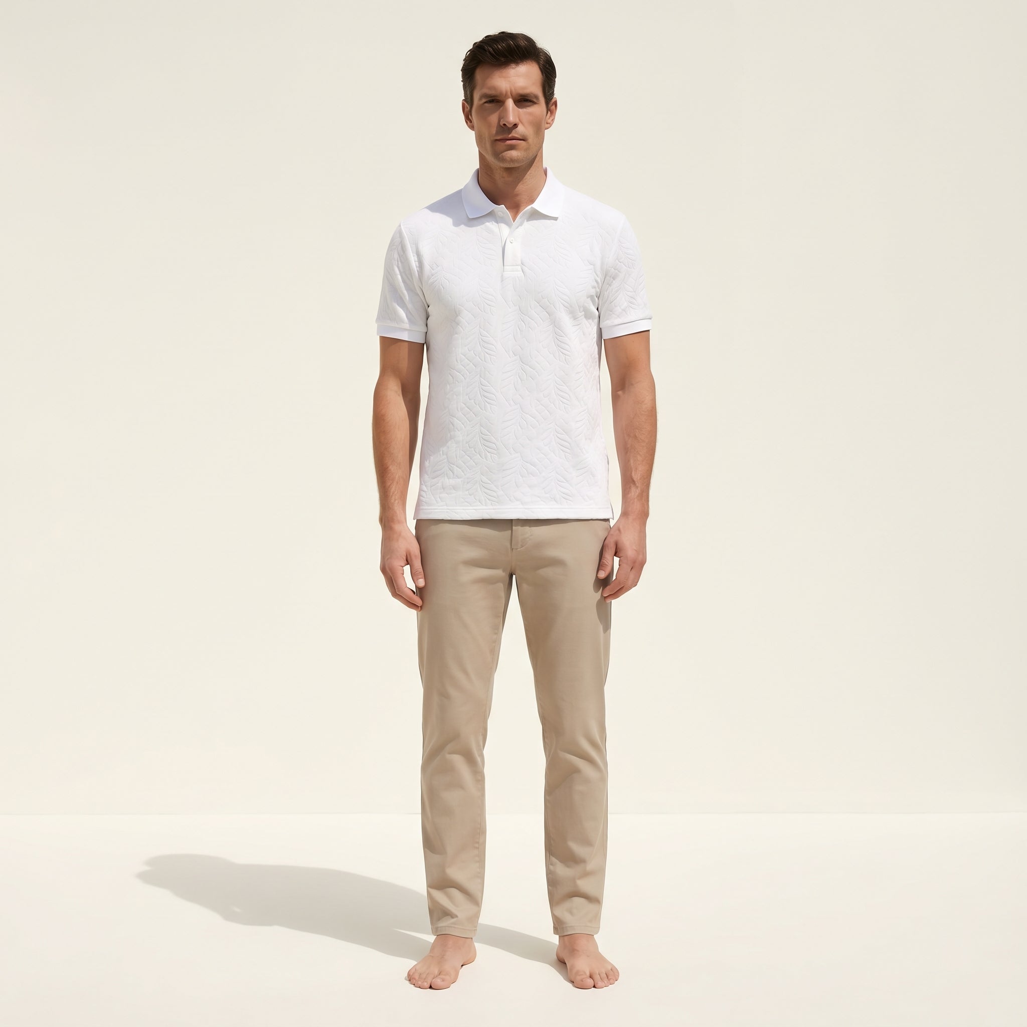 Atelier Rivelle | Polo Homme Été Jacquard Classique Manches Courtes Chic