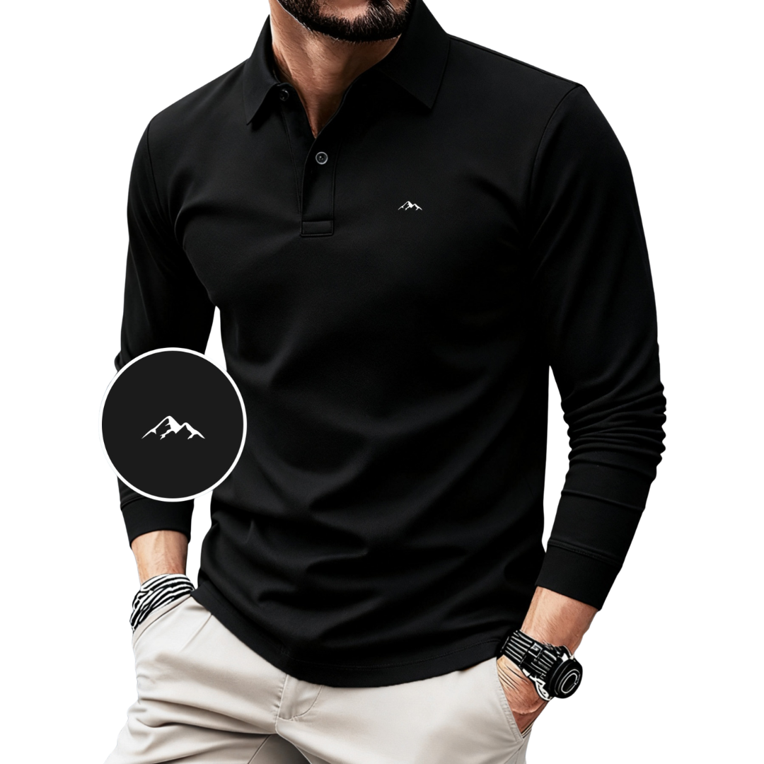 Atelier Rivelle | Polo Homme Hiver Élégant Manches Longues Imprimé