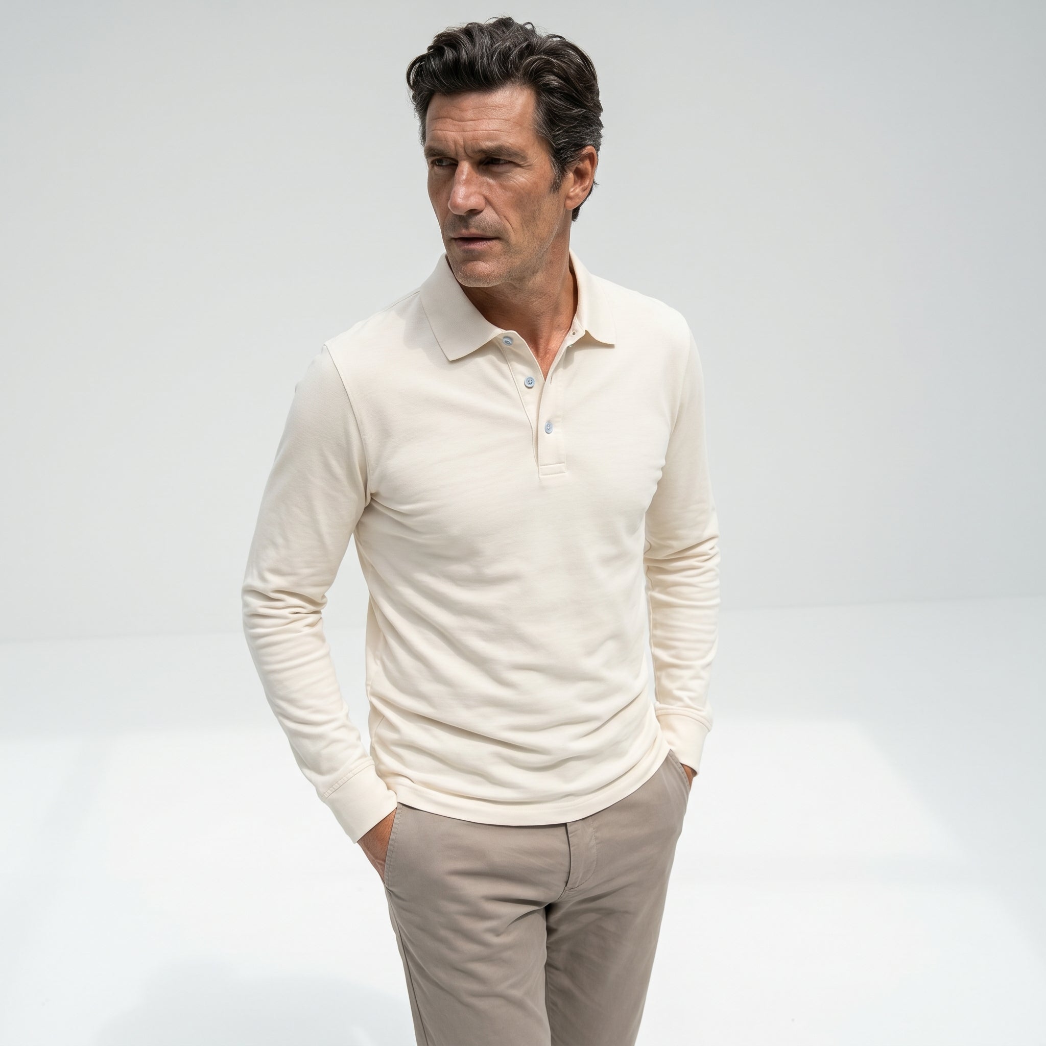 Atelier Rivelle | Polo Homme Manches Longues Décontracté Élégant