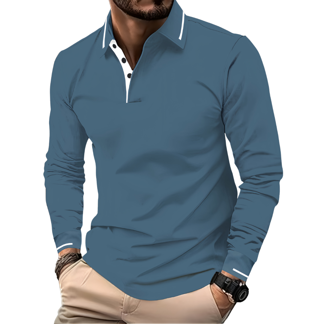 Atelier Rivelle | Polo Maille Homme Manches Longues Tricot Côtelé Élégant