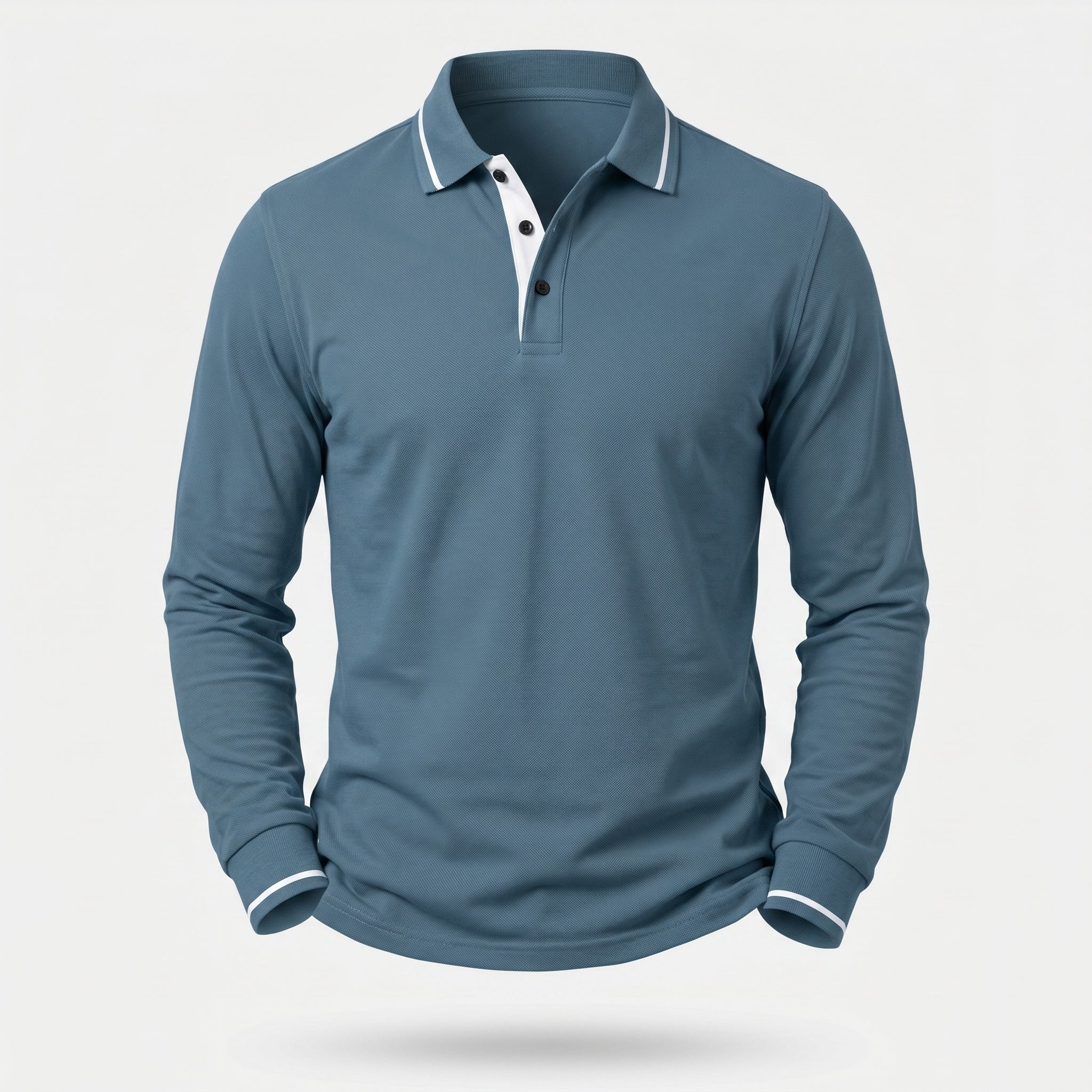 Atelier Rivelle | Polo Maille Homme Manches Longues Tricot Côtelé Élégant