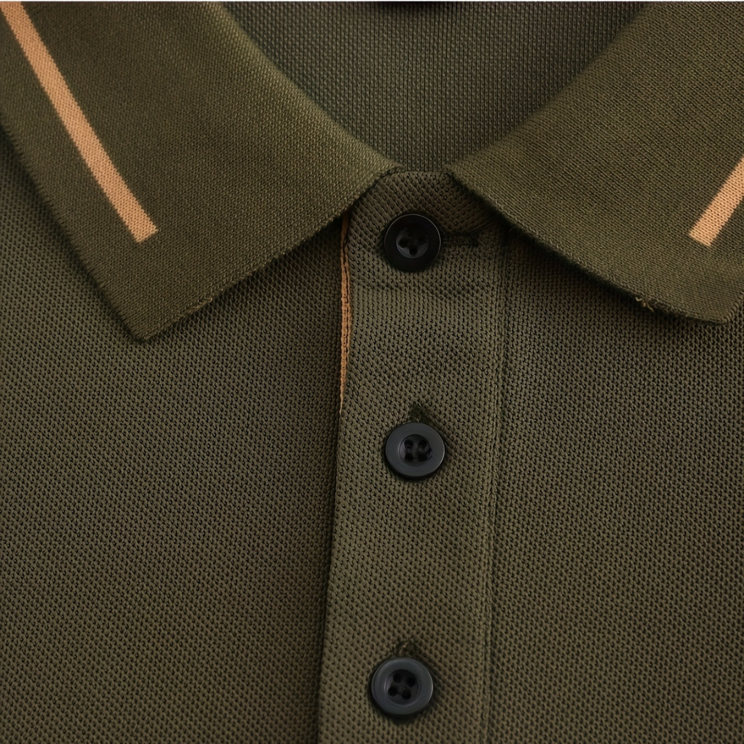 Atelier Rivelle | Polo Maille Homme Manches Longues Tricot Côtelé Élégant