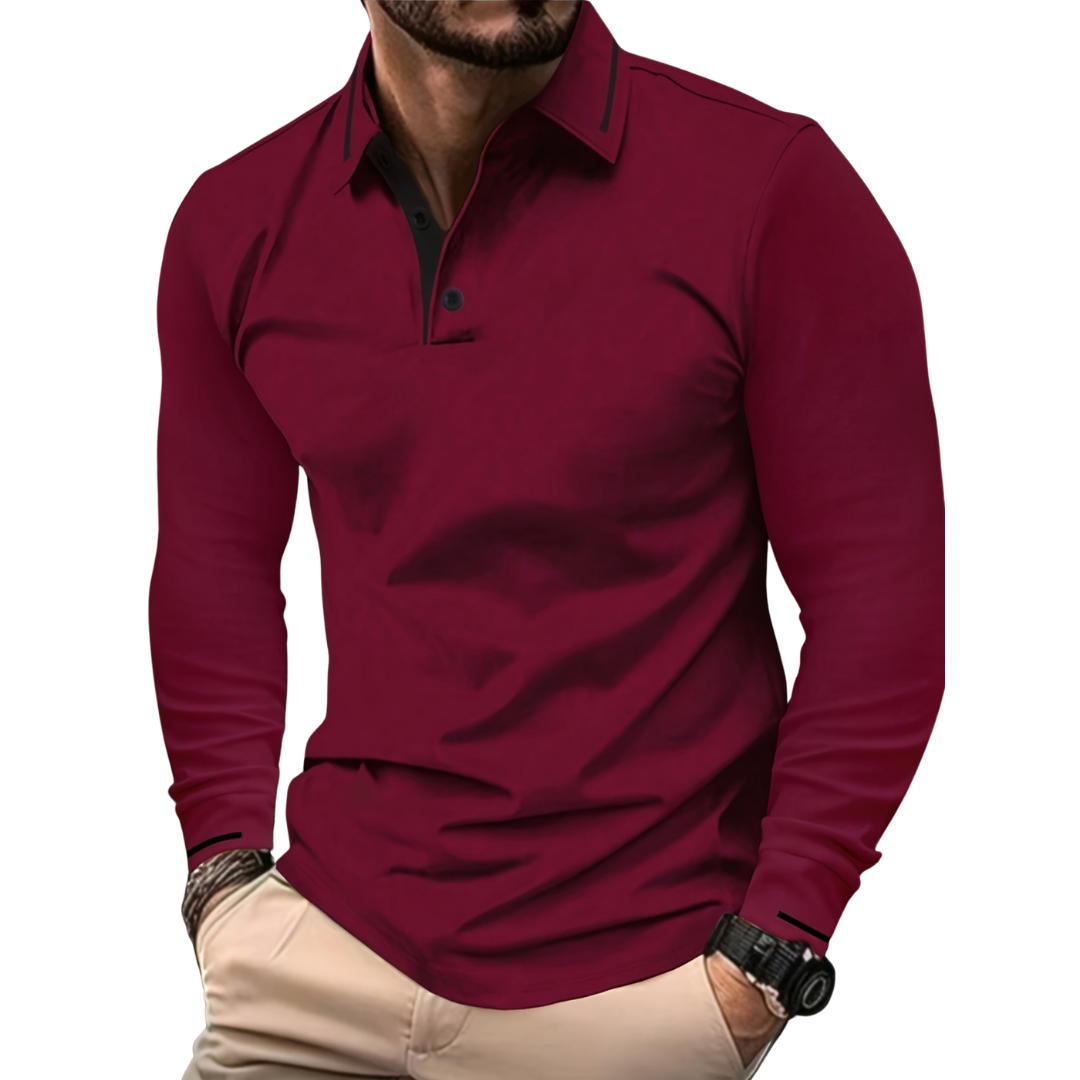 Atelier Rivelle | Polo Maille Homme Manches Longues Tricot Côtelé Élégant
