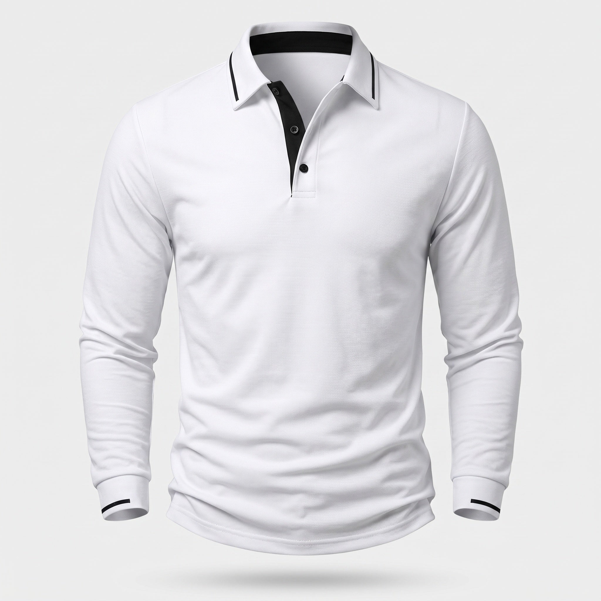 Atelier Rivelle | Polo Maille Homme Manches Longues Tricot Côtelé Élégant
