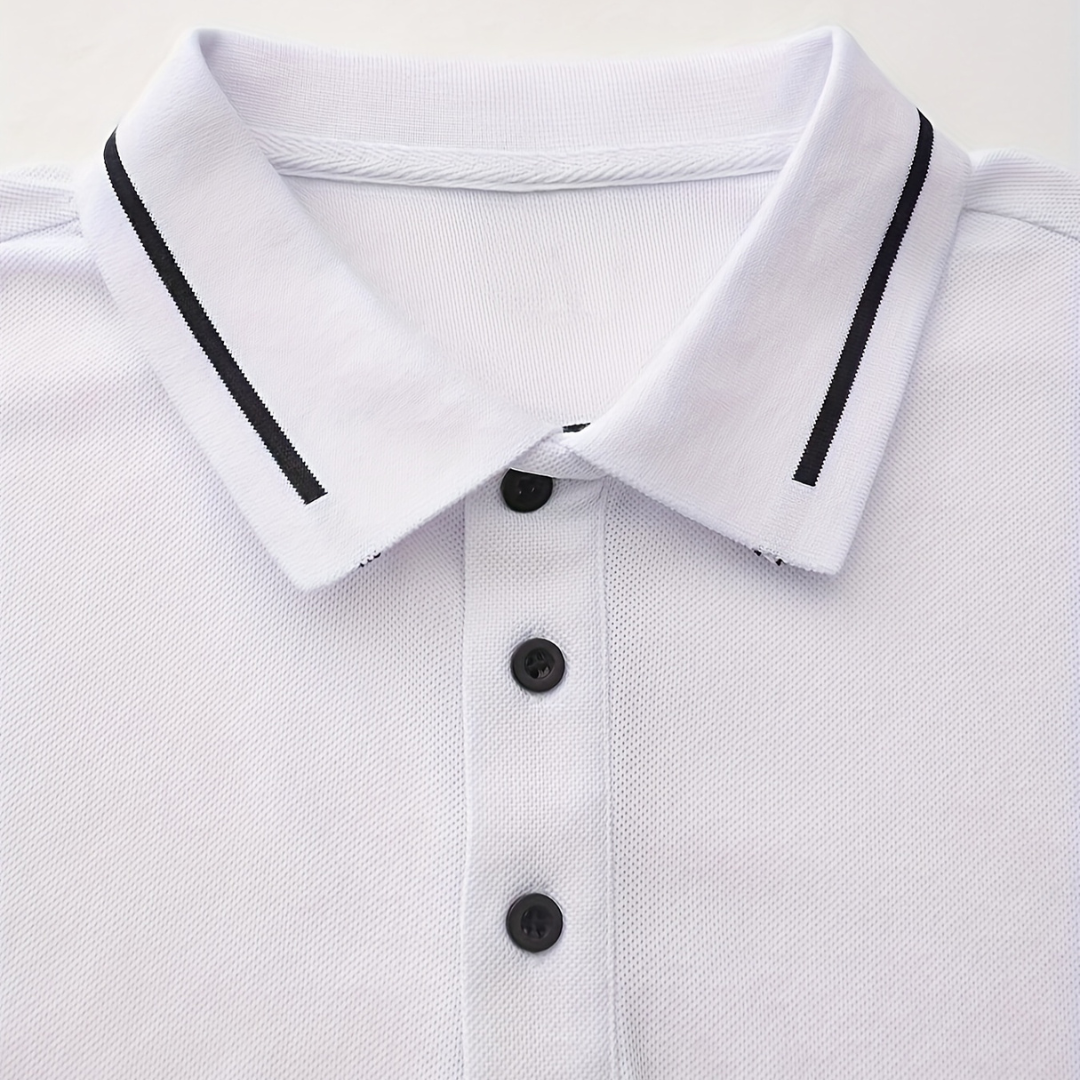 Atelier Rivelle | Polo Maille Homme Manches Longues Tricot Côtelé Élégant
