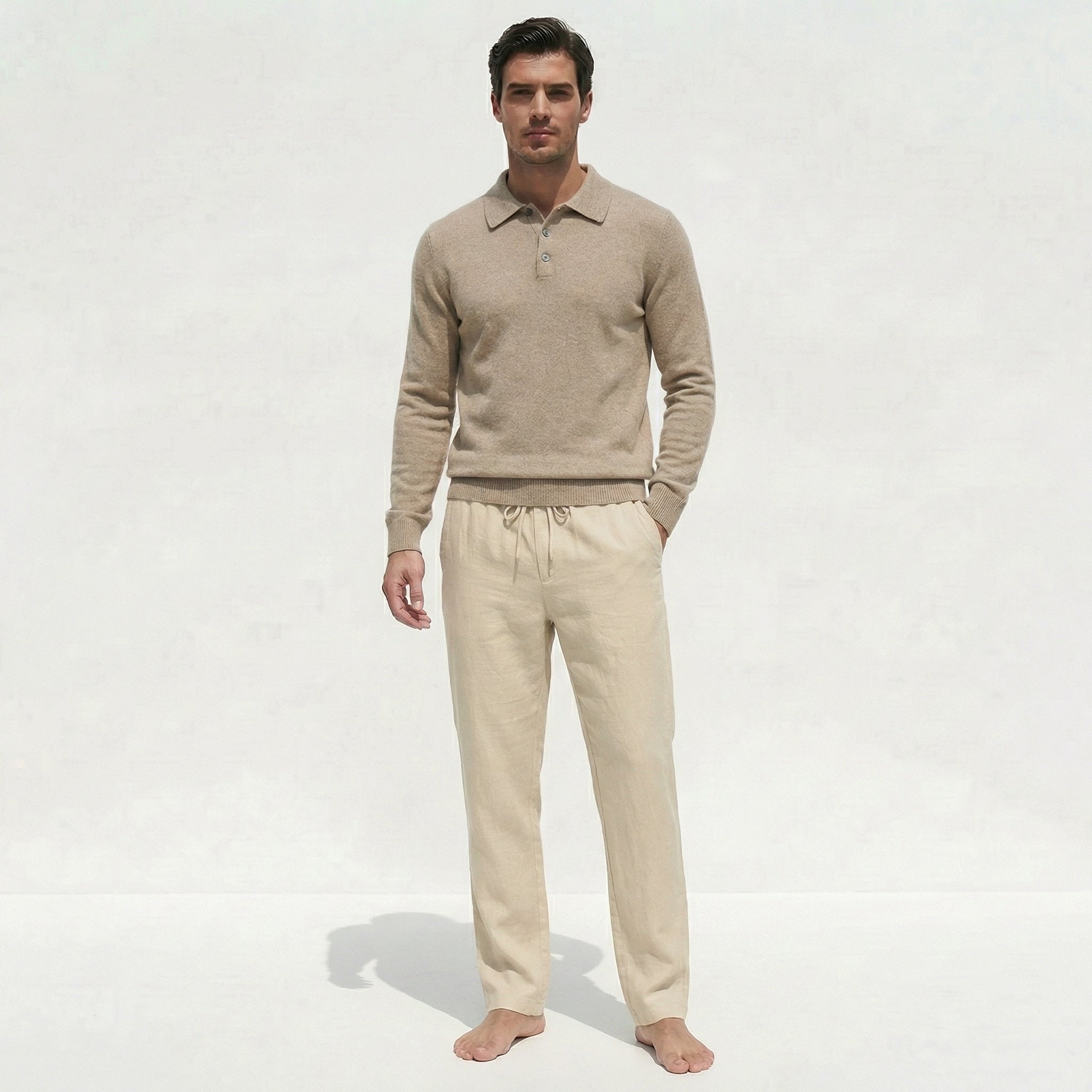 Atelier Rivelle | Pull Homme Col Polo Maille Épaisse Confort