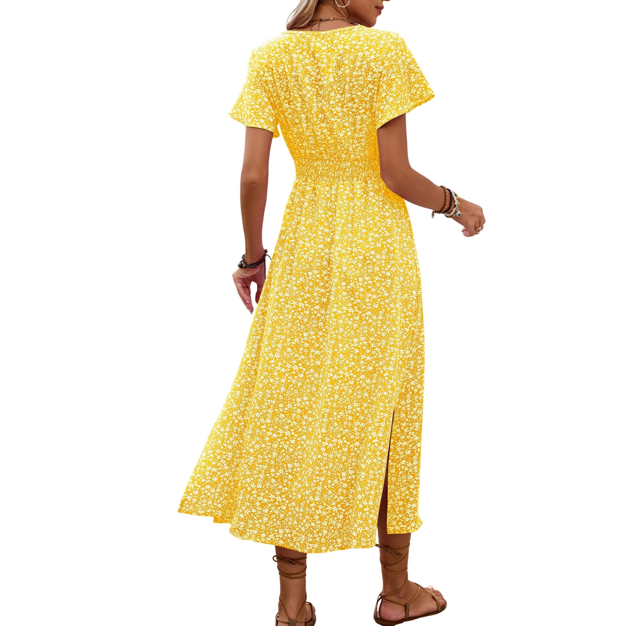 Atelier Rivelle | Robe Femme Été Fluide Manches Papillon Floral Fente