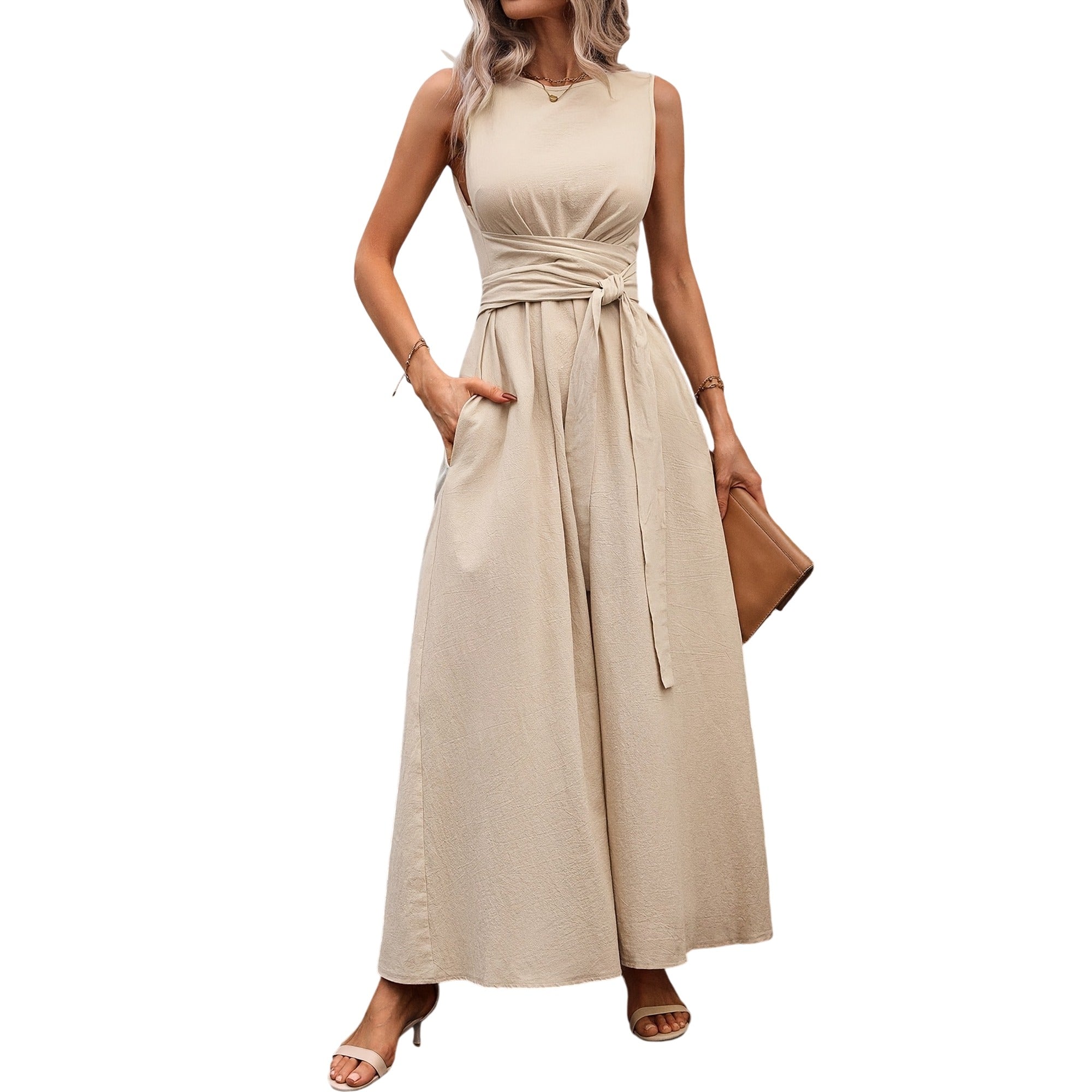 Atelier Rivelle | Robe Femme Été Sans Manches Dos Nu Fluide Décontractée